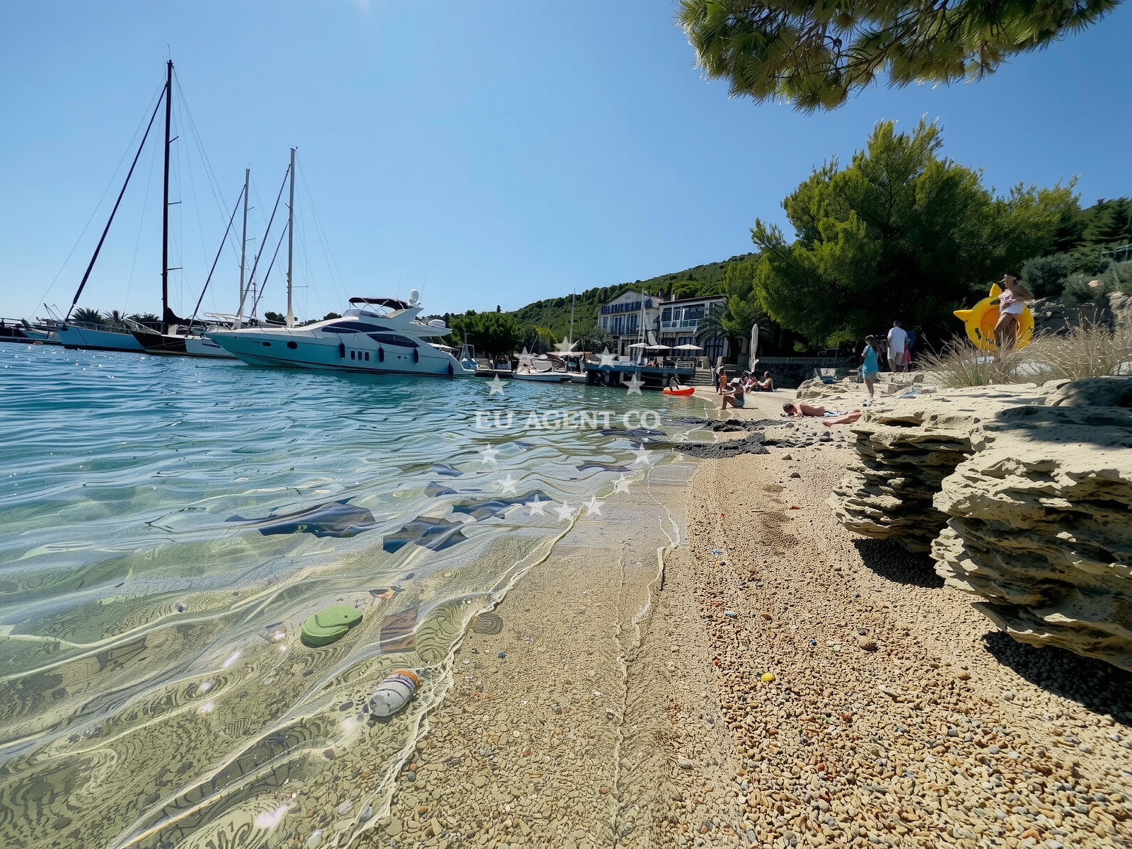 Approach and location view of ACI Zut Buoy field in Buoy field on the island Žut, North Dalmatia, Croatia photo 3