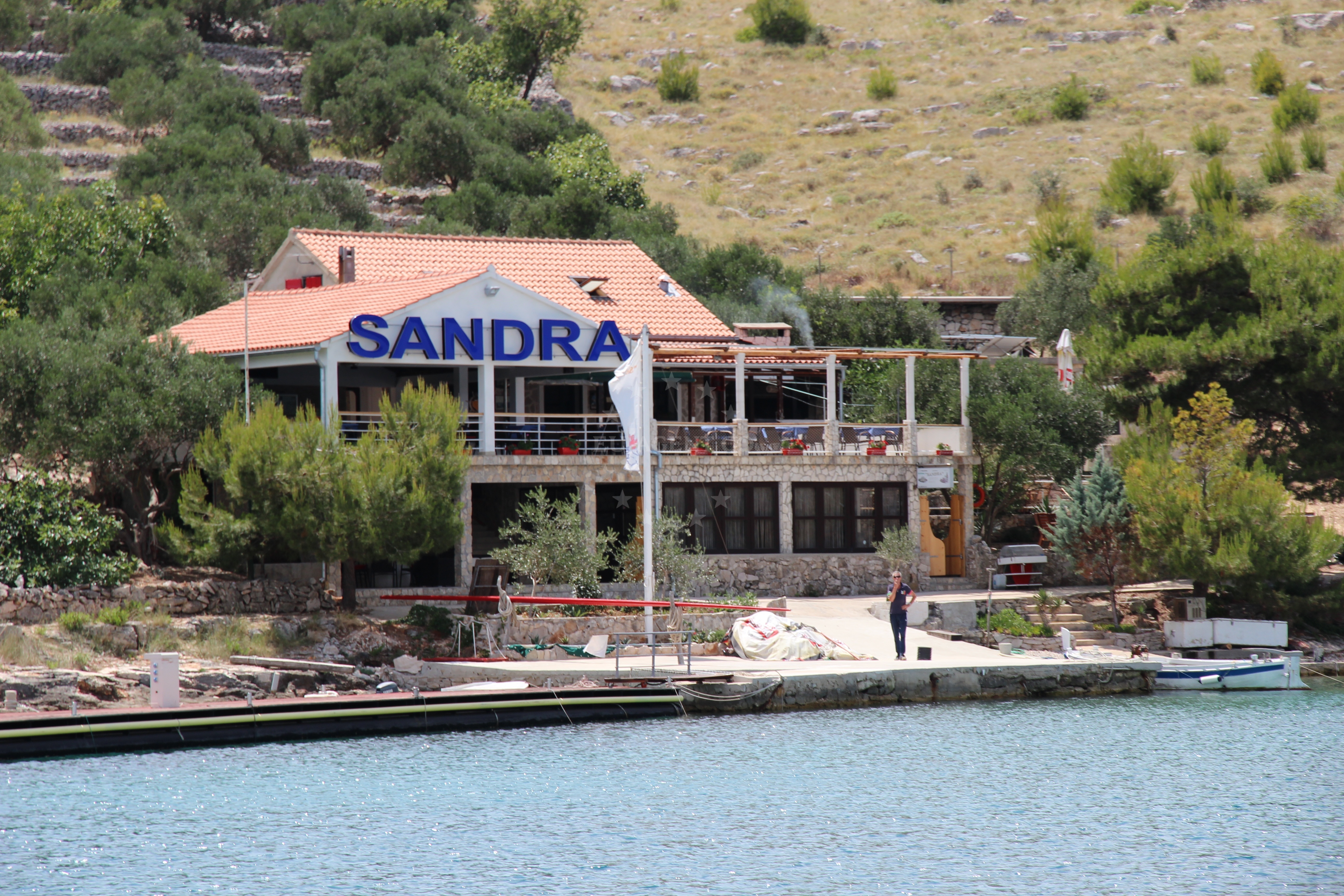 Restaurant terrace at Konoba Sandra with panoramic sea views