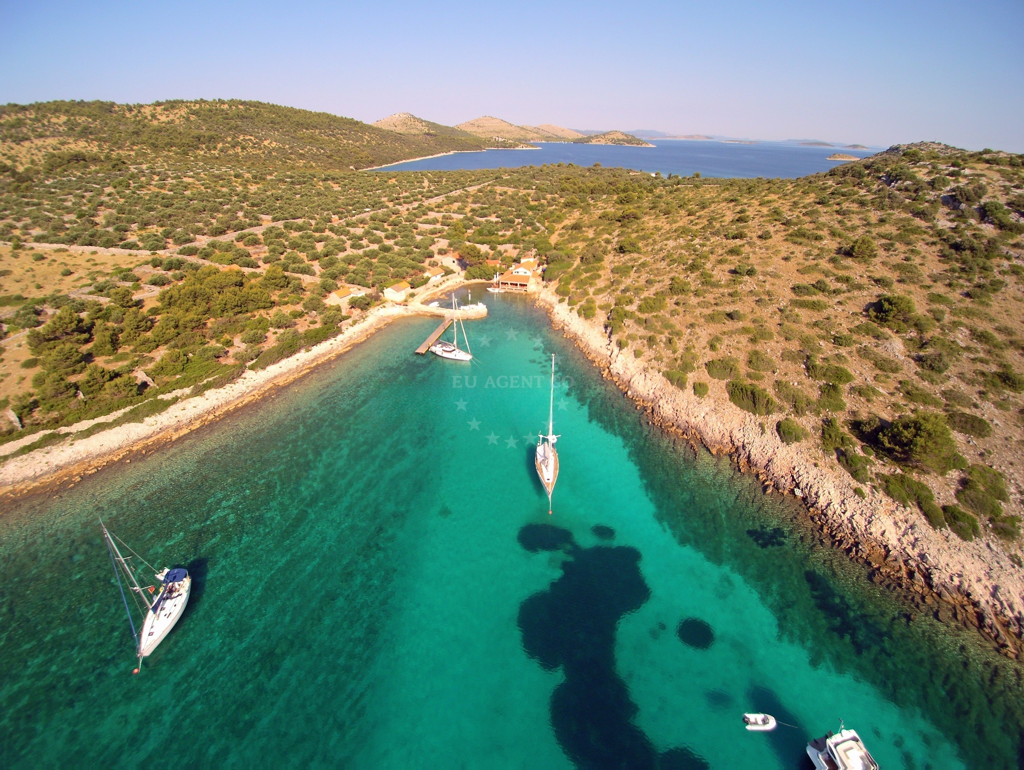 Konoba Zmara buoys on Žut Island, Croatia