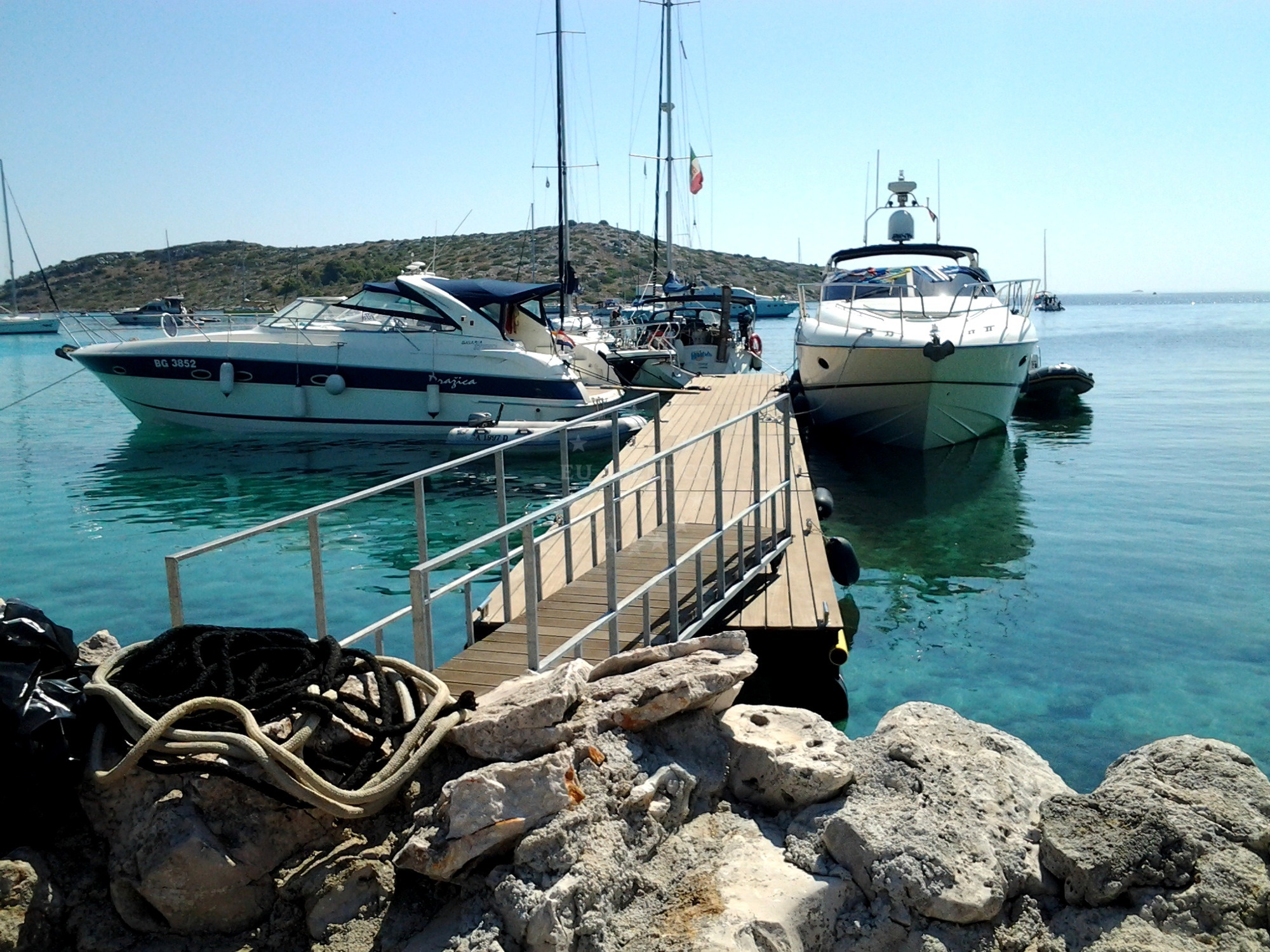 Sabuni Restaurant at Konoba Zmara, Zut Island, Croatia with view of the bay