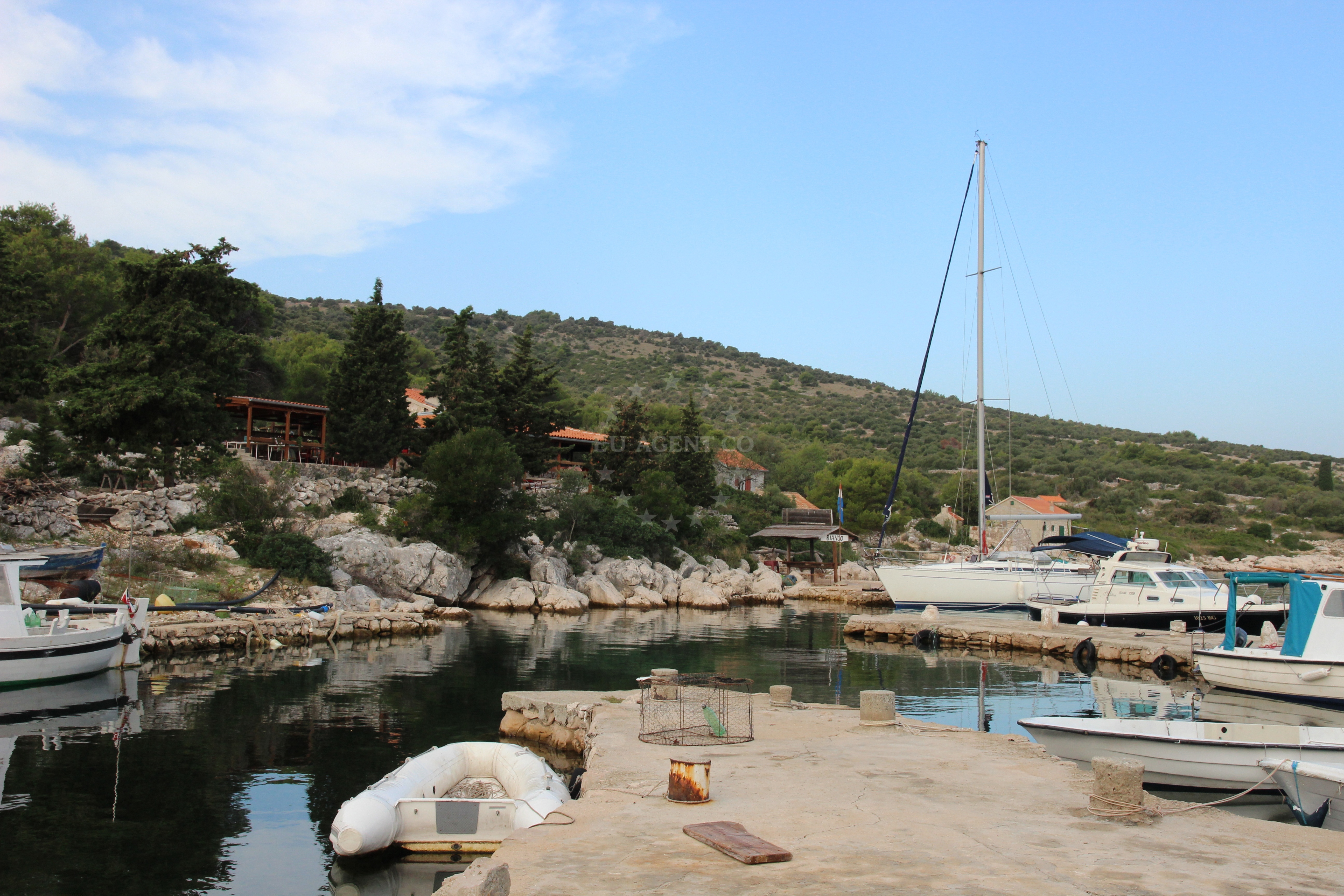 Jetty in Pristanisce, Žut, North Dalmatia, Croatia