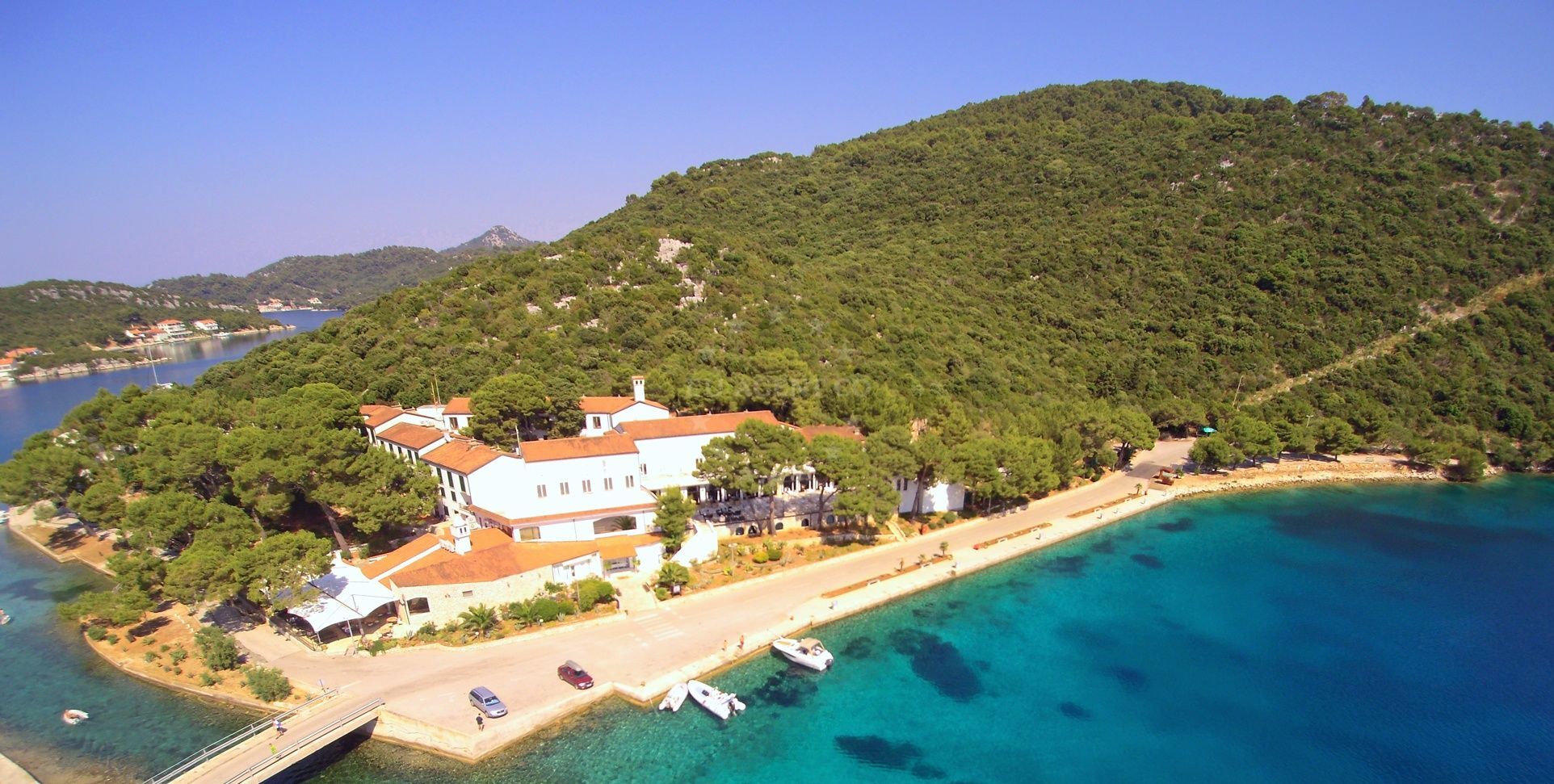 Boat mooring at Marina Solitudo Quay, Lastovo