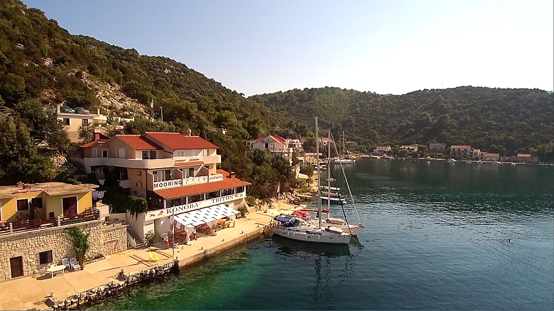 Fresh seafood restaurant at Triton Dock, Lastovo Island, Croatia