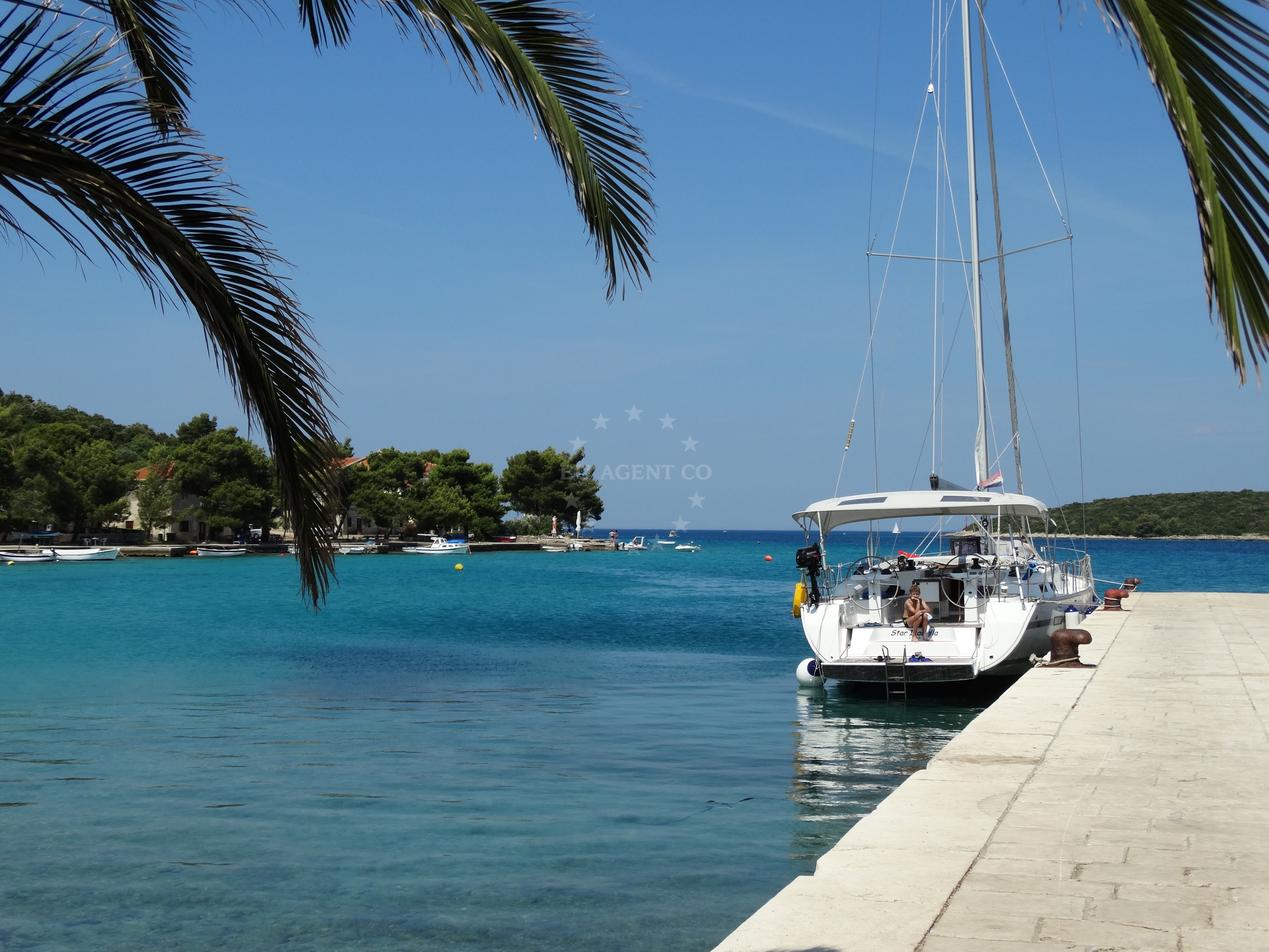 Lovište Beach visible from the jetty