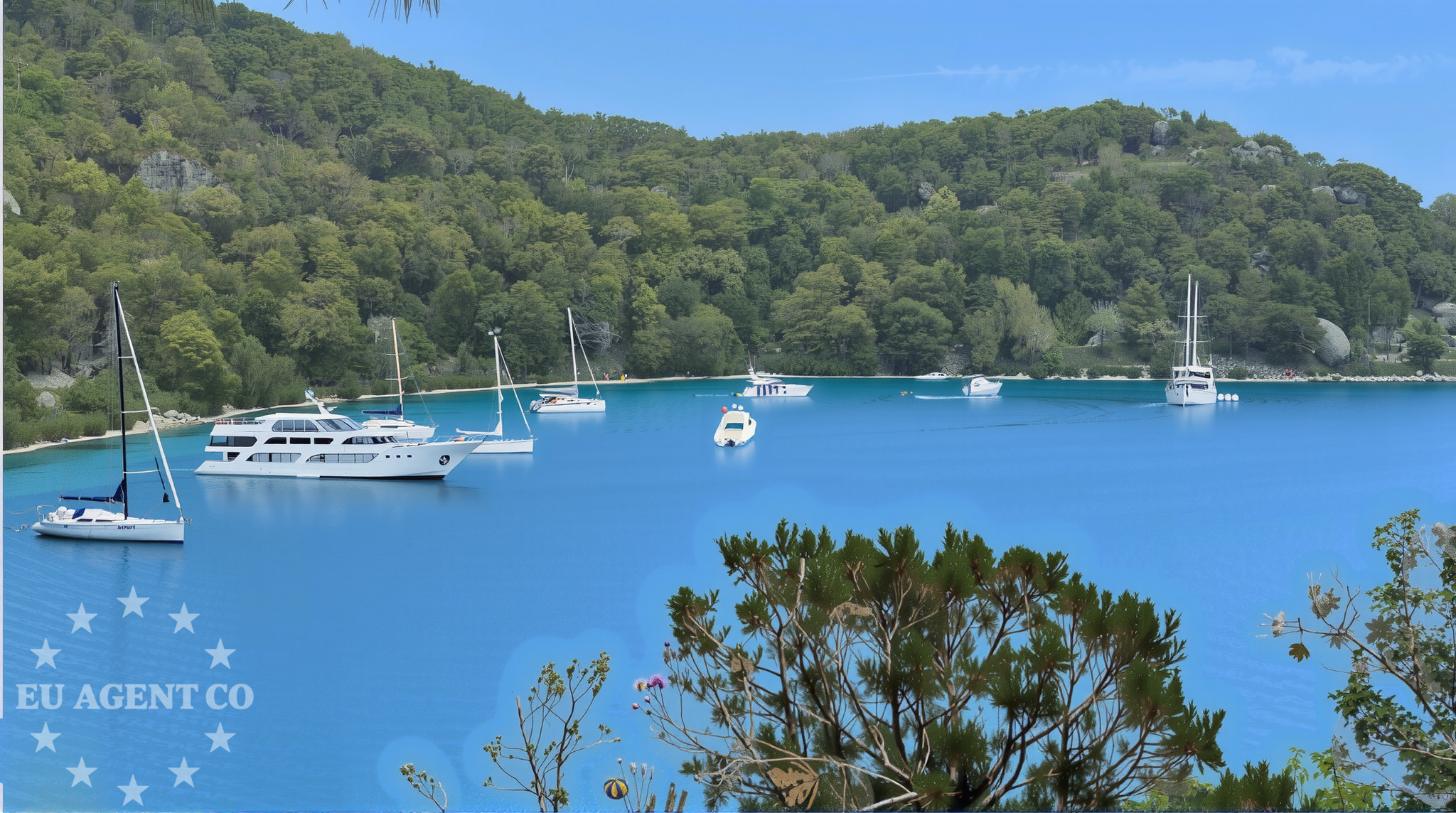 Buoy field in Mljet, South Dalmatia, Croatia