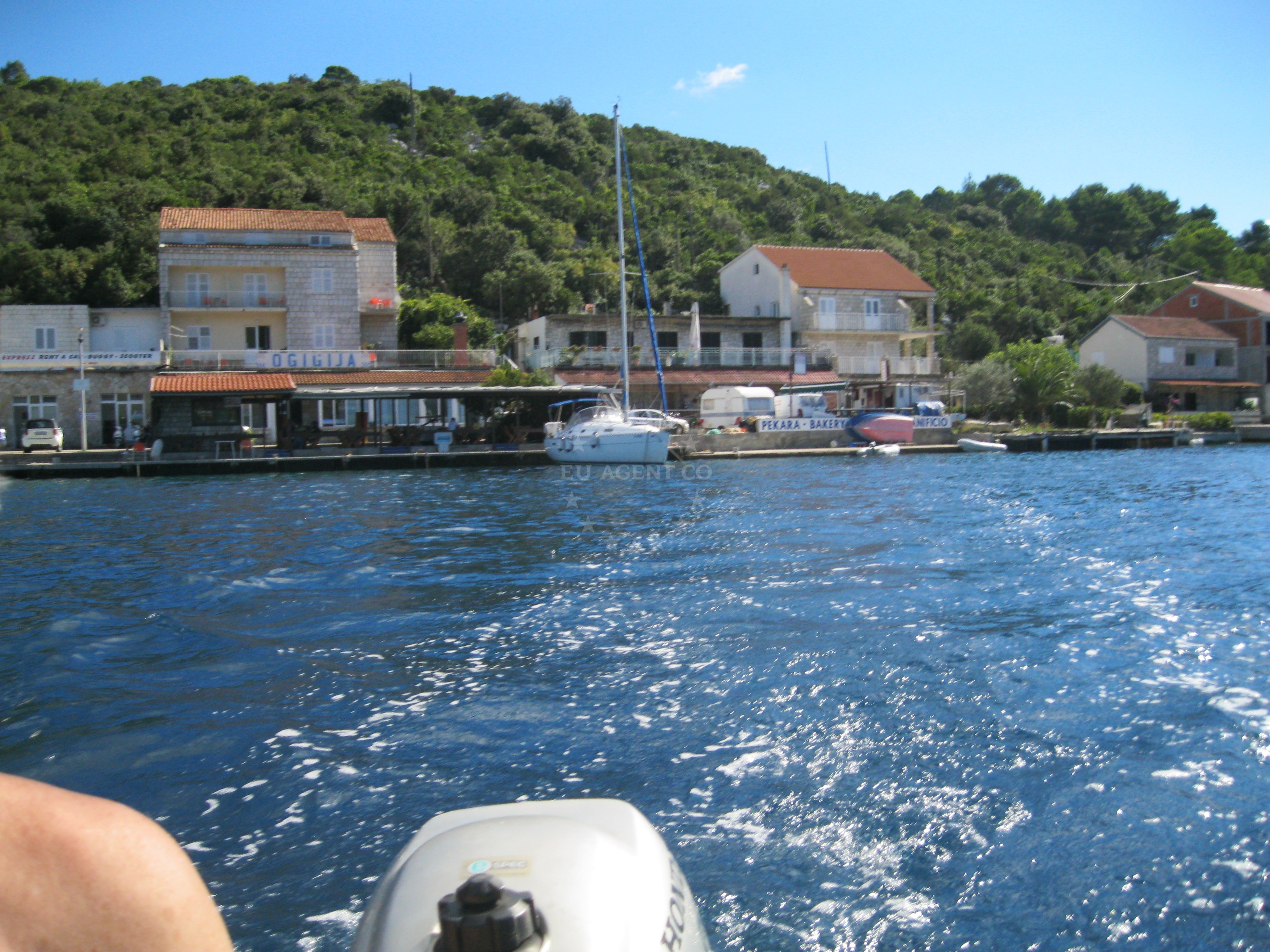 View of Konoba Ogigija restaurant from Konoba Ogigija Quay, Polace