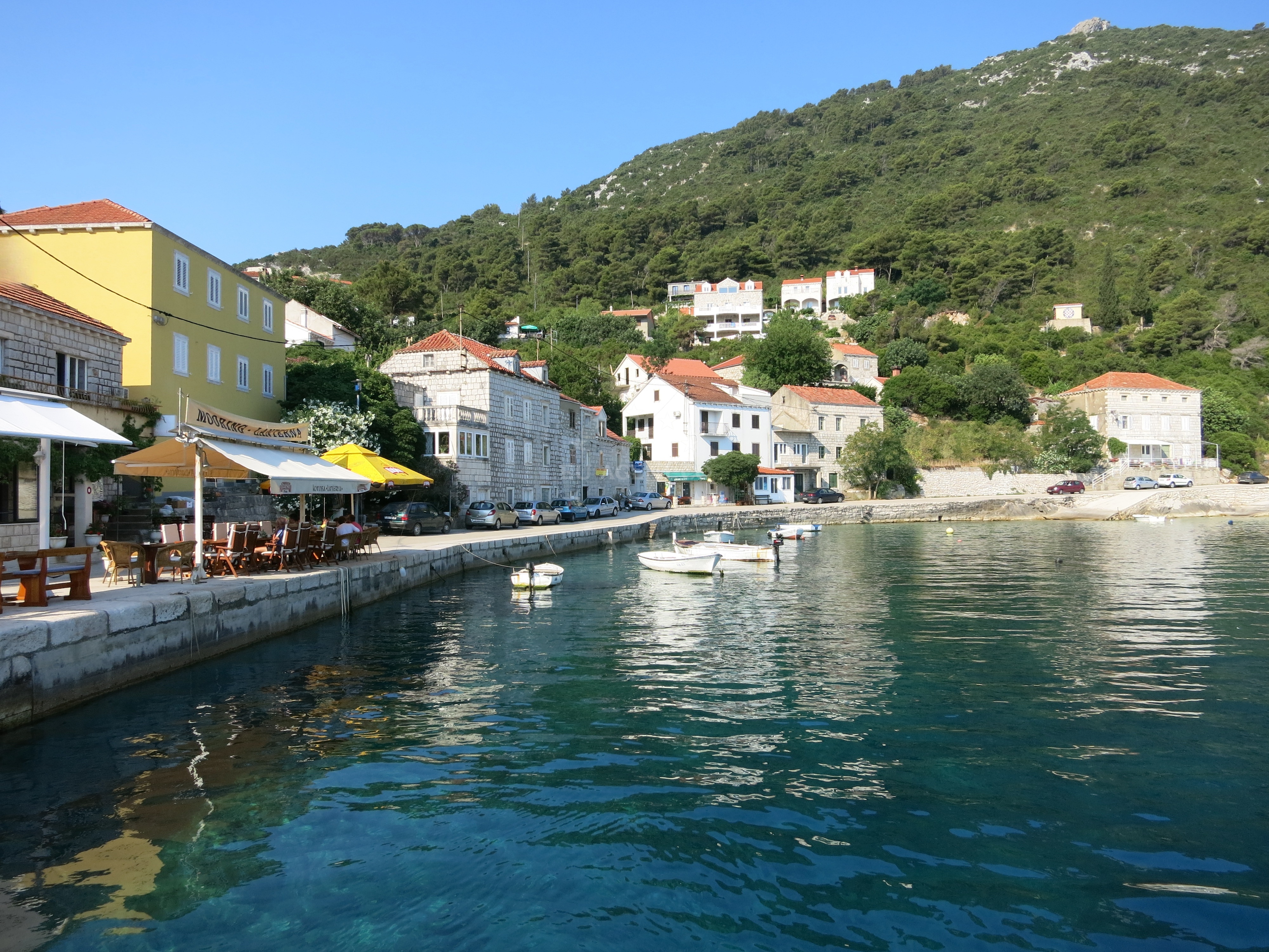 Coastal view near Quay mooring location in Sobra on the island Mljet, Croatia