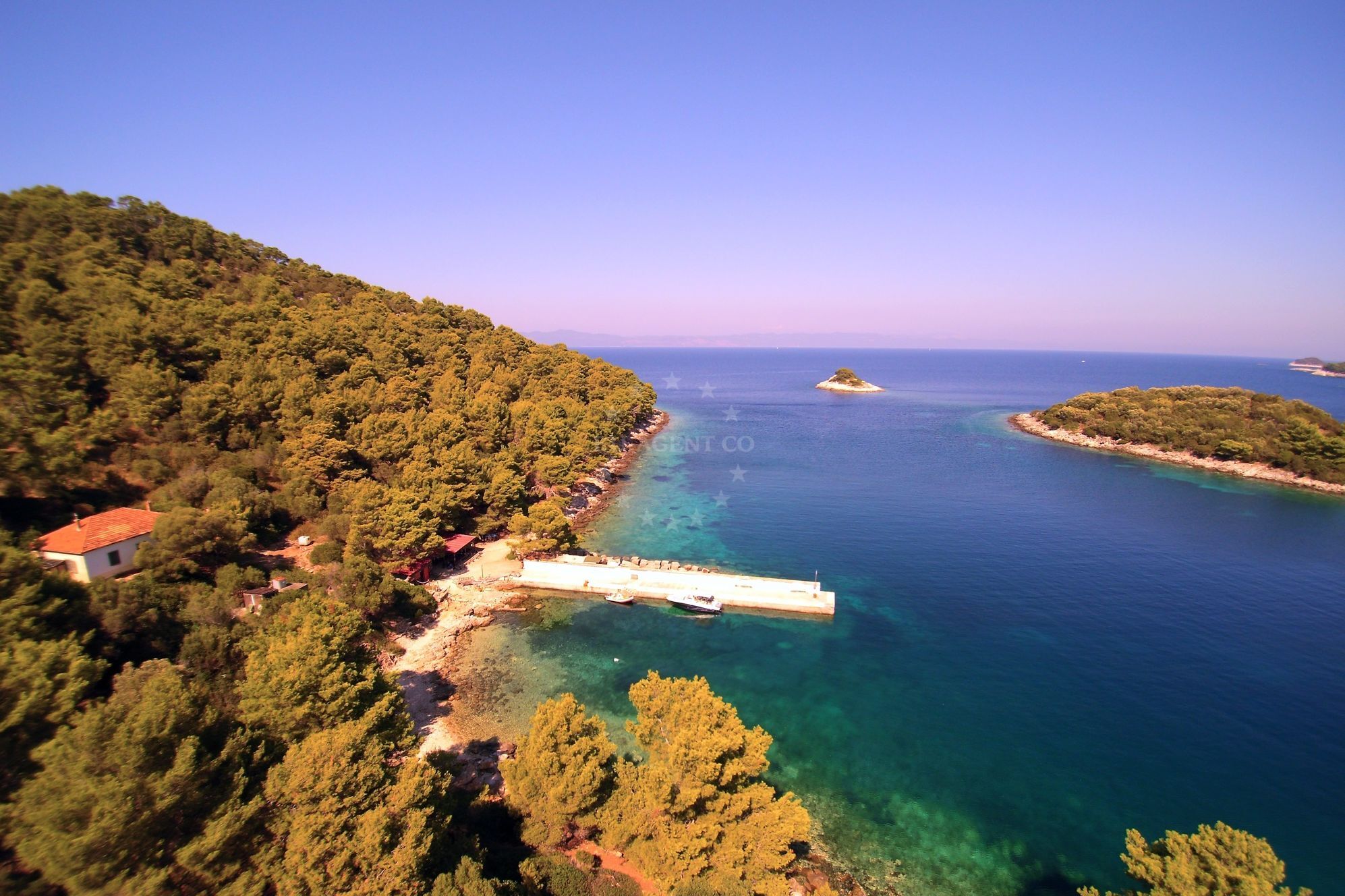Lastovo archipelago landscape with Konoba Mrcara buoy field