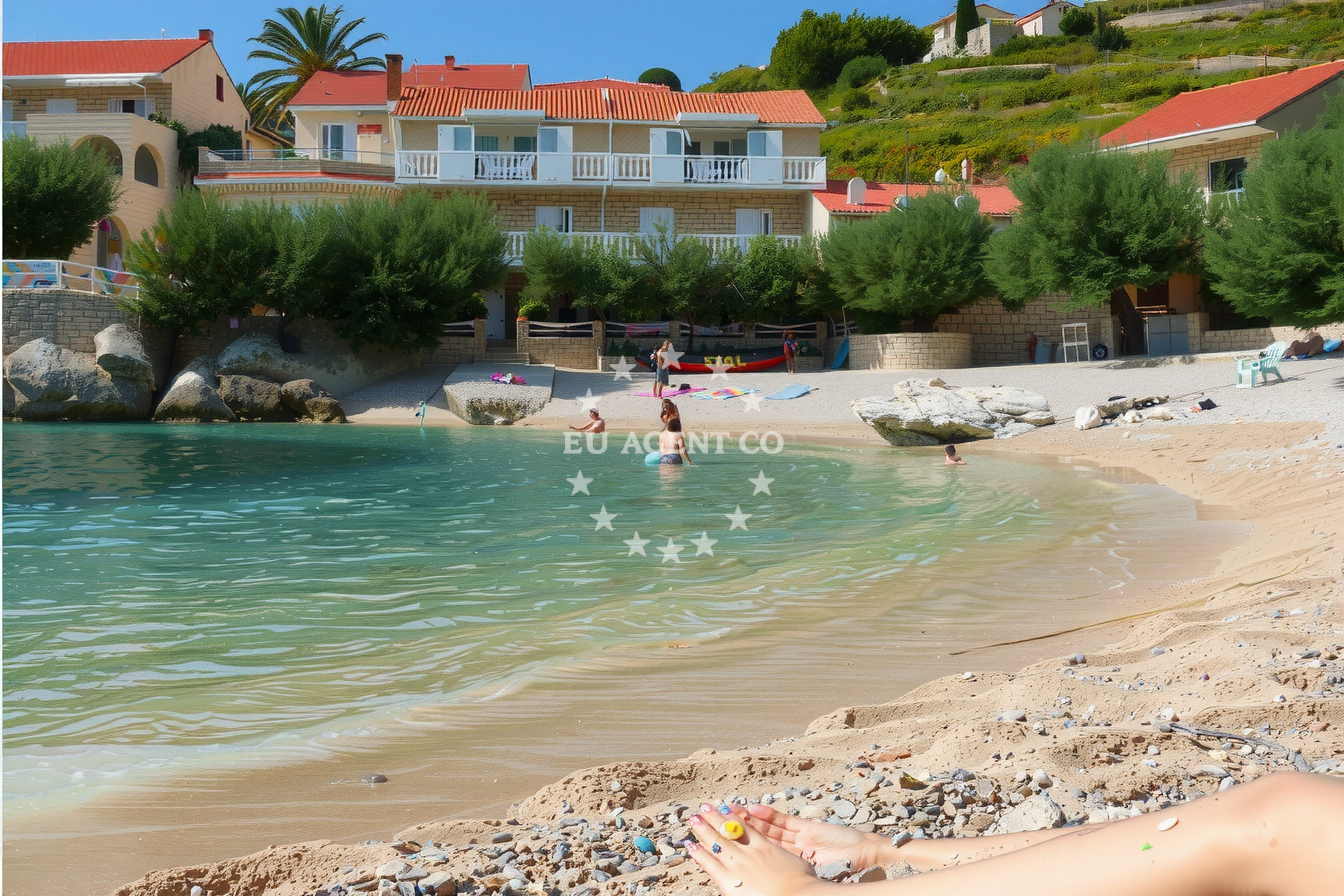 Nautical view of Podobuce Quay against the Adriatic coastline