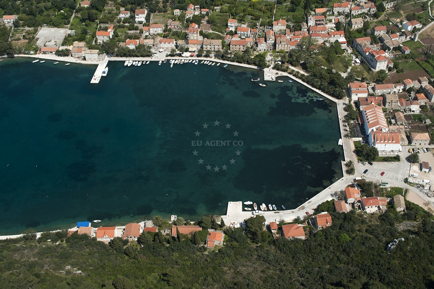 Red buoys in front of Konoba Kod Marka restaurant, Sipanska Luka, Šipan Island, Croatia