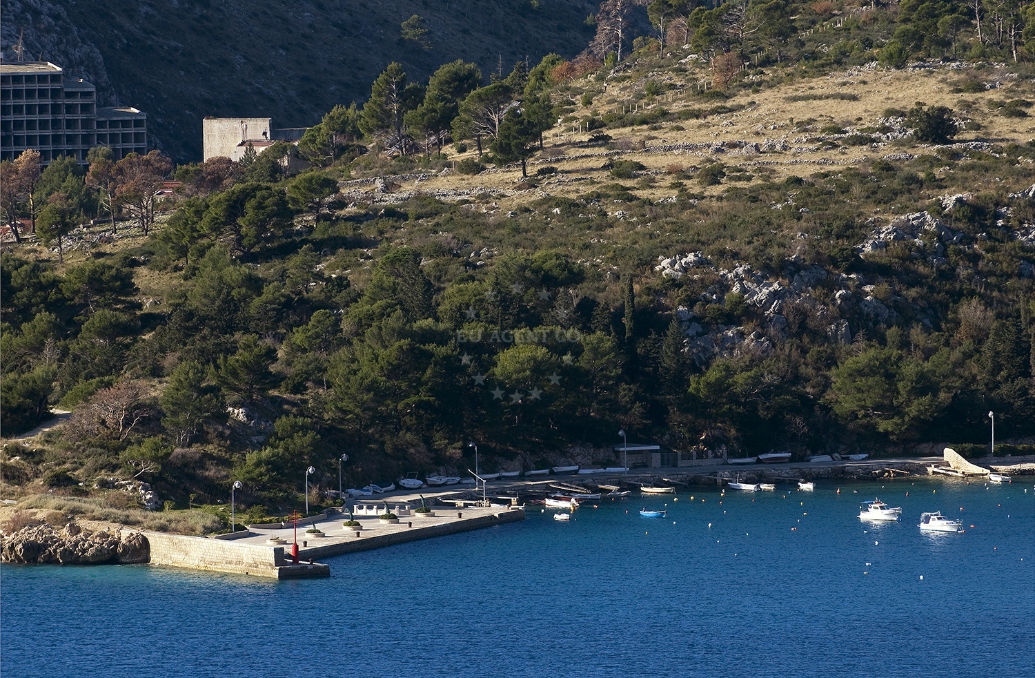 Srebreno Quay in South Dalmatia, Croatia with Adriatic Sea views