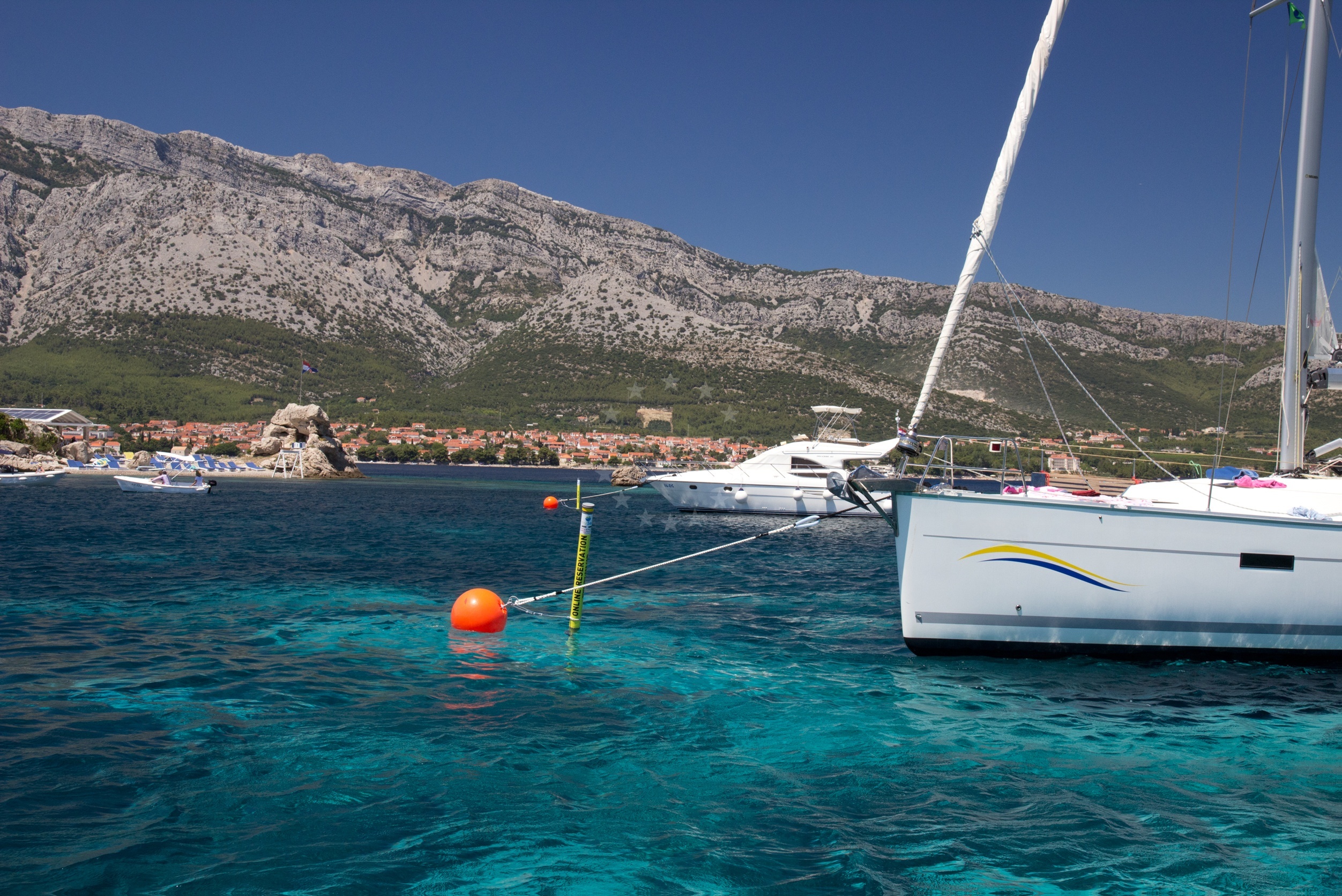 Restaurant Moro buoy field in Stupe Island, South Dalmatia, Croatia