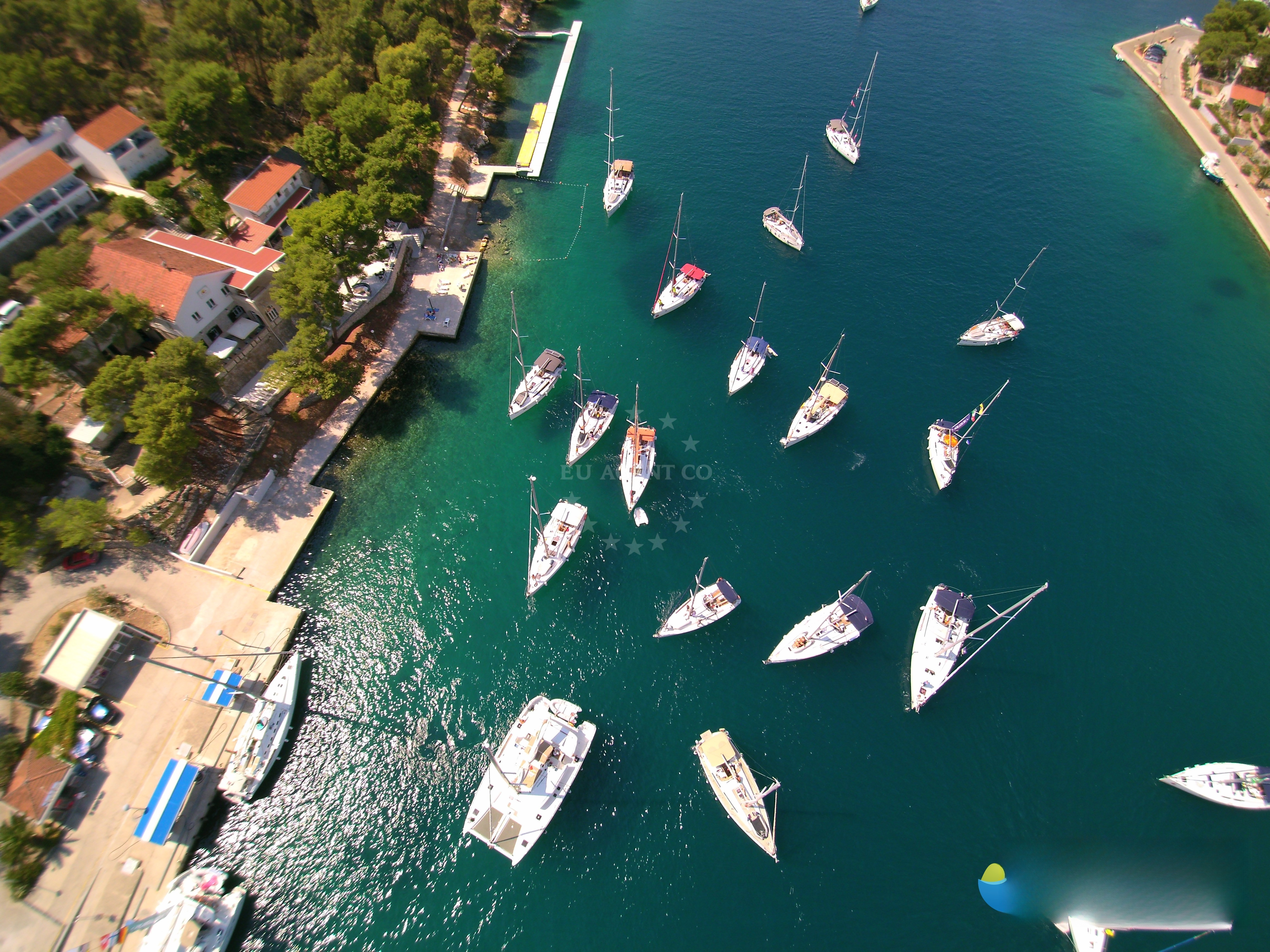 Approach and location view of Ina fuel station in Fuel station in Milna (Brač) on the island Brač, Central Dalmatia, Croatia photo 3