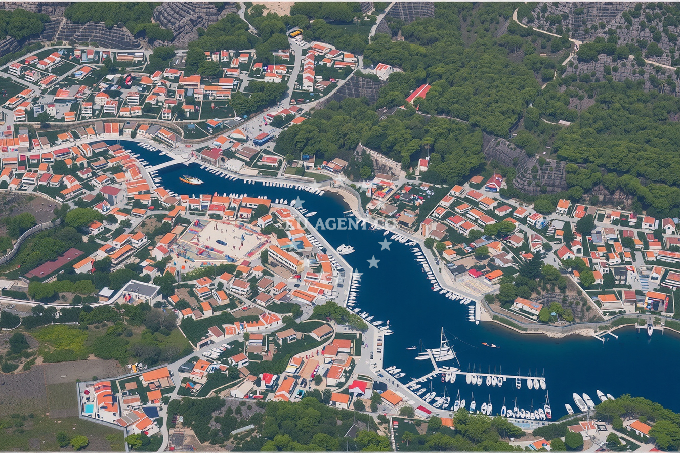 Ina Fuel Station in Vrboska, Hvar, Croatia with Adriatic Sea view