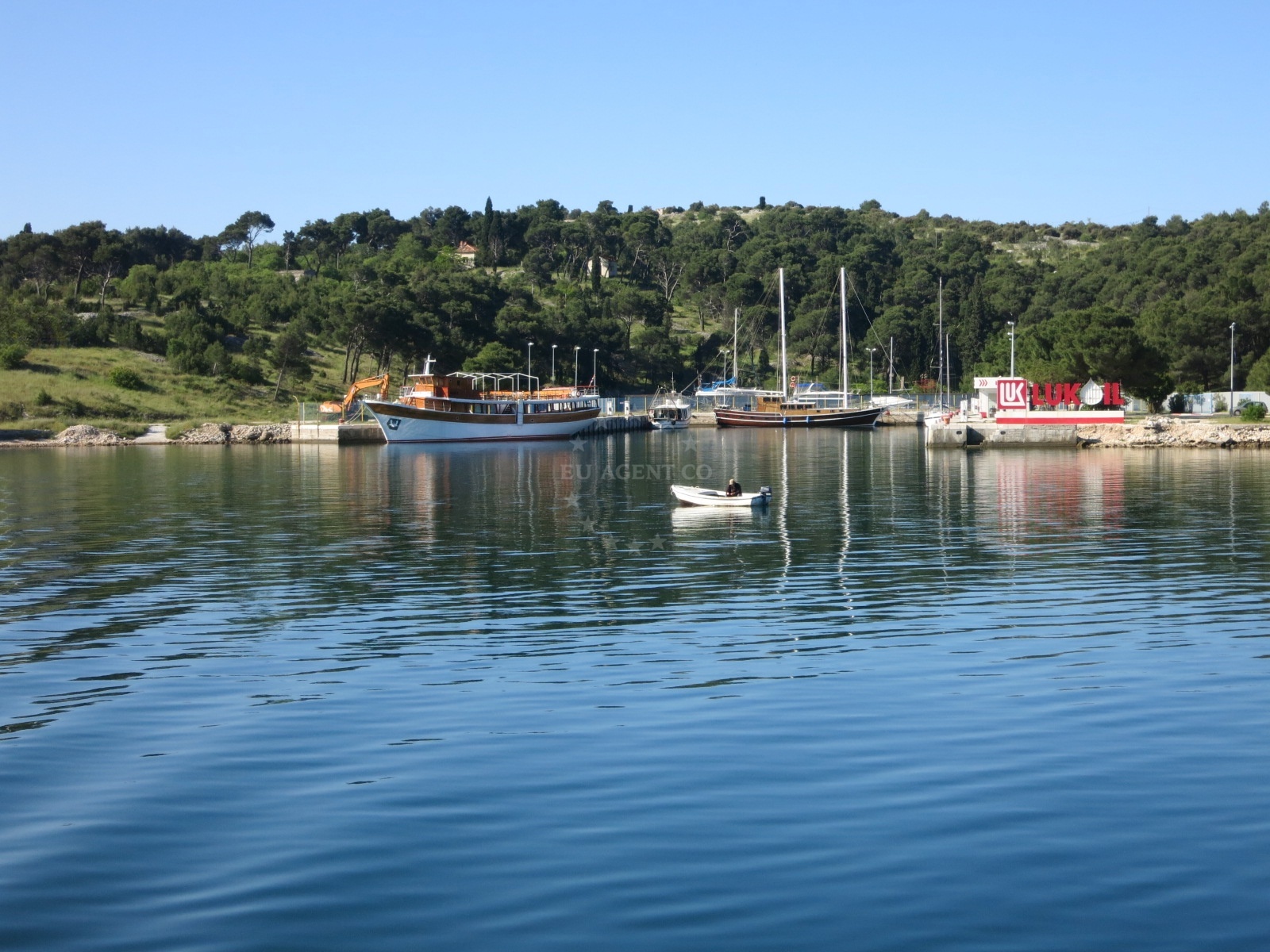 Fuel station location in Šibenik, Croatia with Adriatic Sea view and nearby anchorage areas