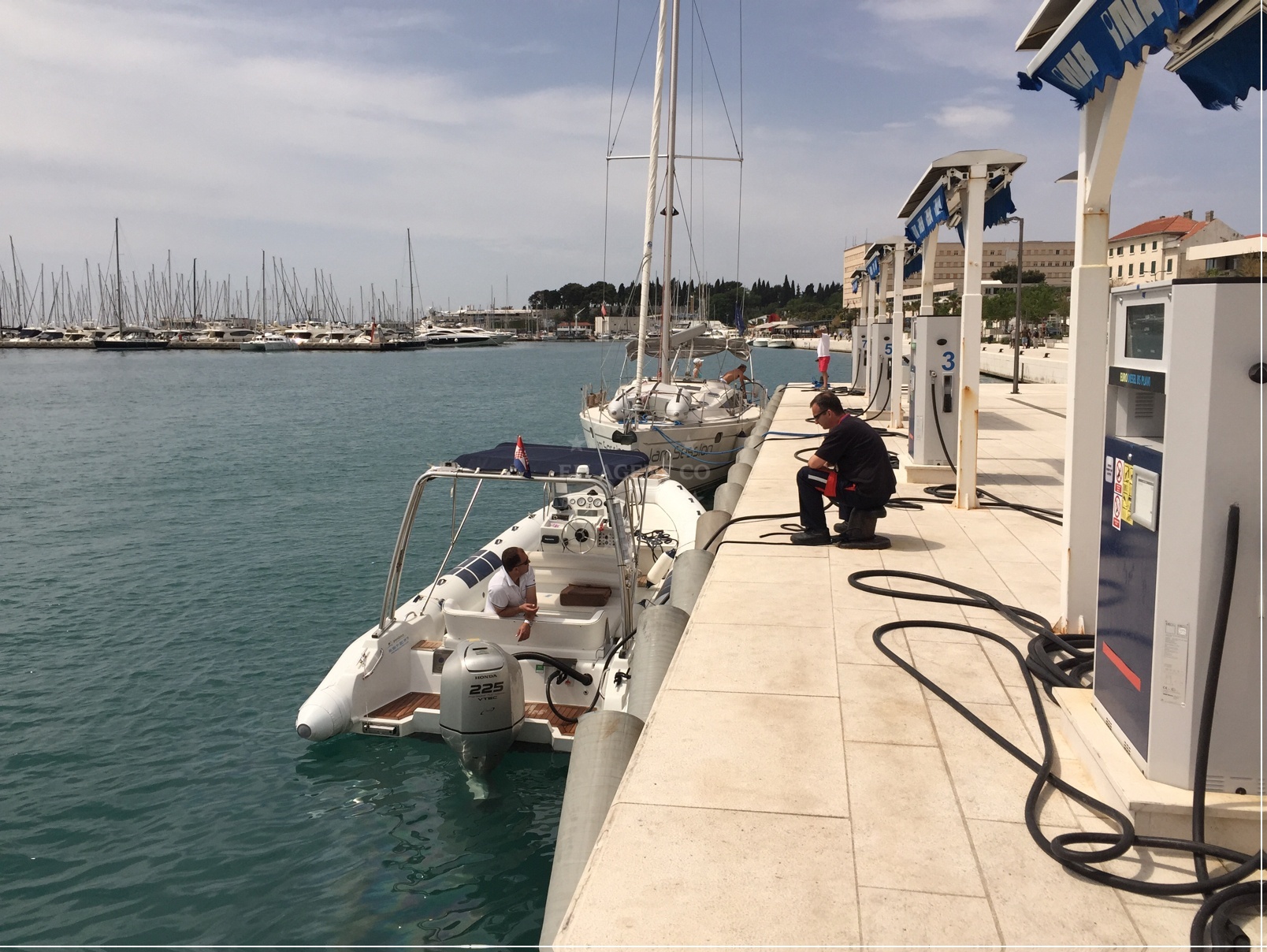 Ina Fuel Station in Split, Croatia with Adriatic Sea view