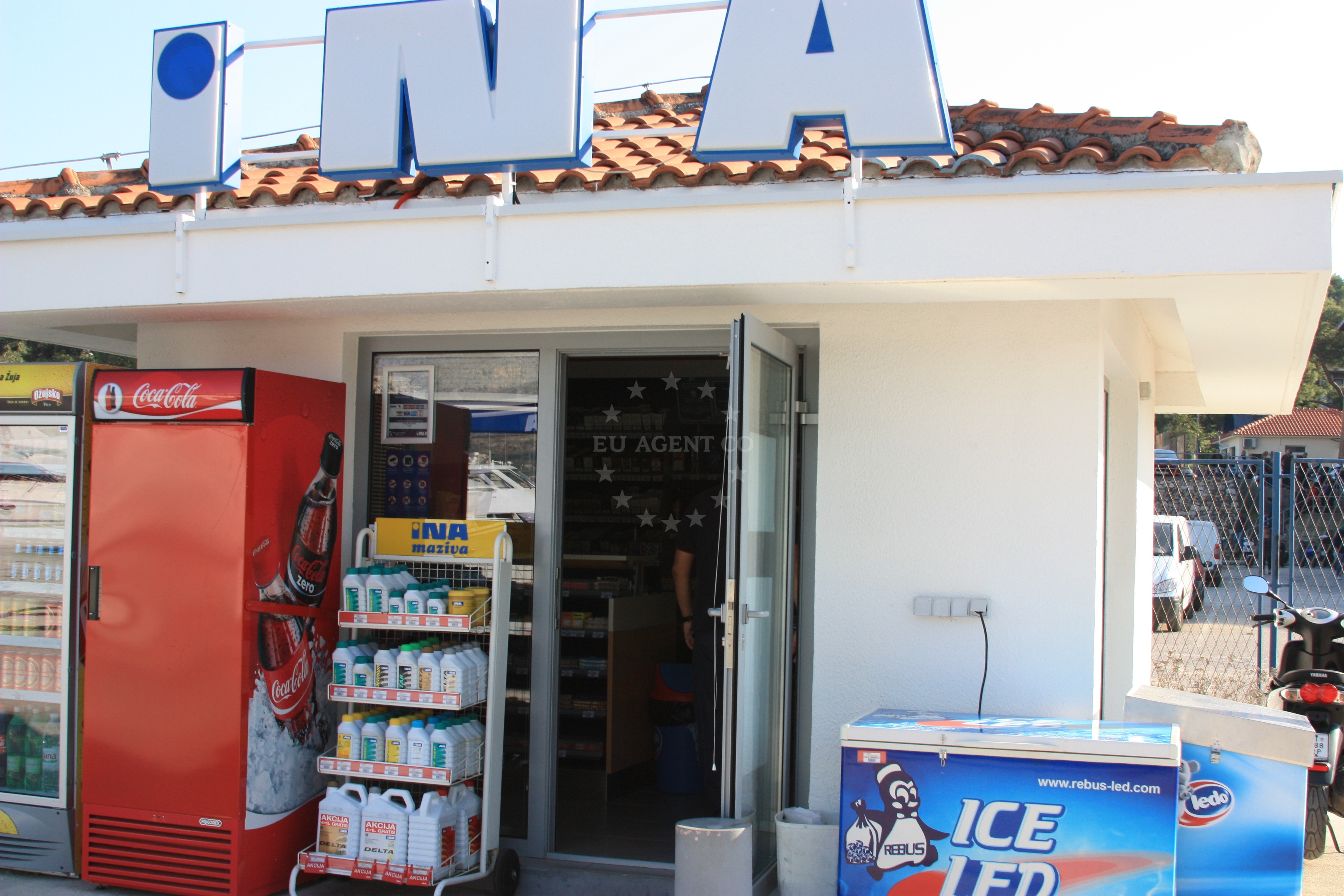 Ina Fuel Station exterior, Trogir, Croatia