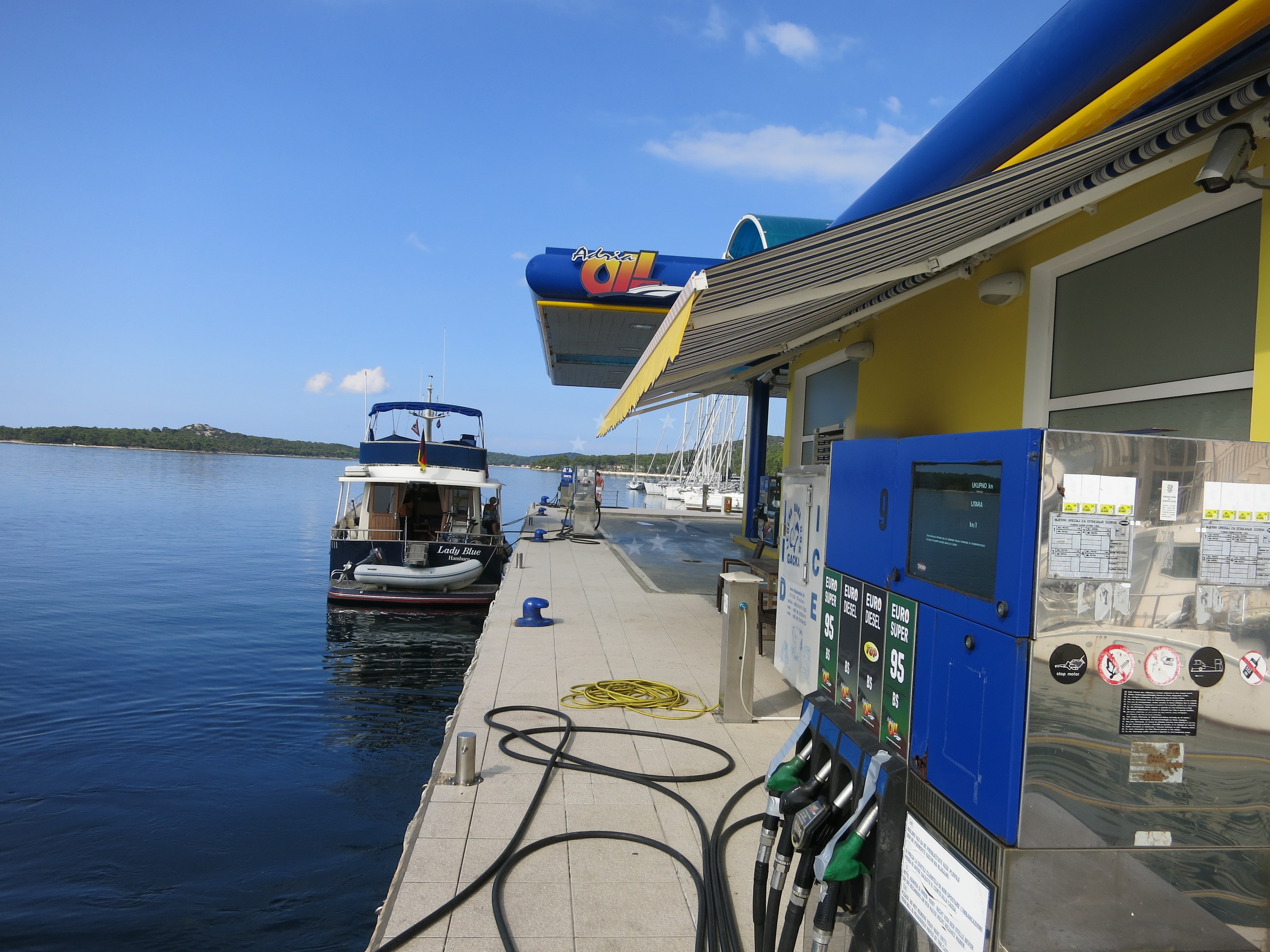 Fuel station located near Marina Lošinj on the island of Lošinj