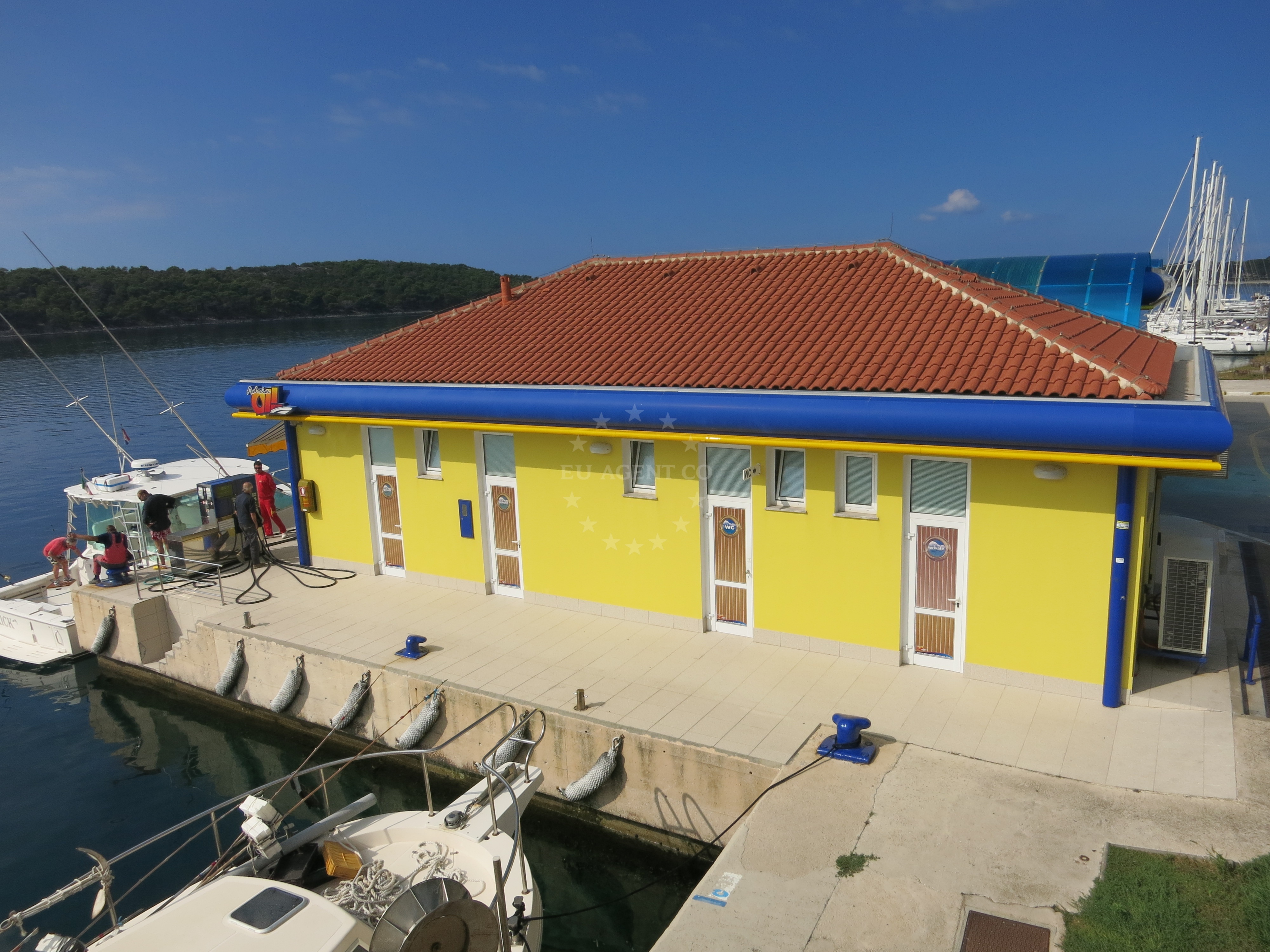 Adria Oil fuel pumps and signage at Mali Lošinj, Croatia
