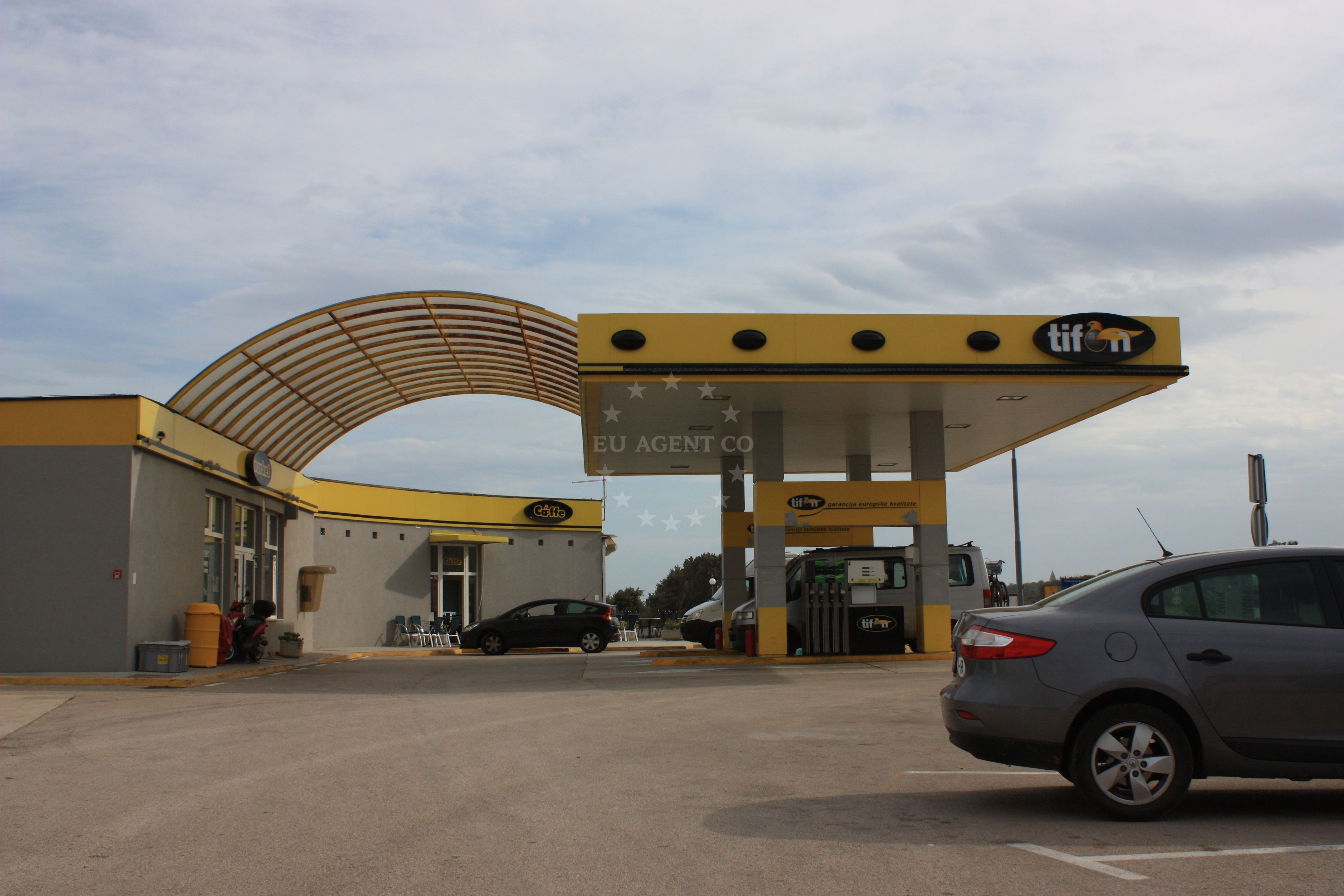 Fuel pumps and mooring facilities at Tifon Fuel Station, Nerezine, Croatia