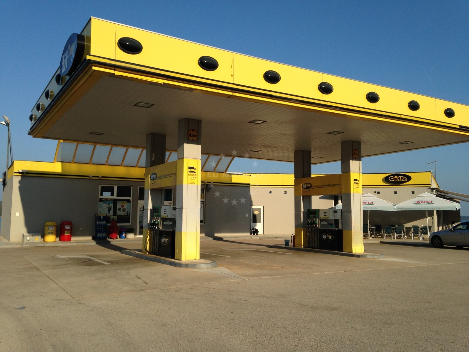 View of Tifon Fuel Station from the water, Nerezine, Croatia