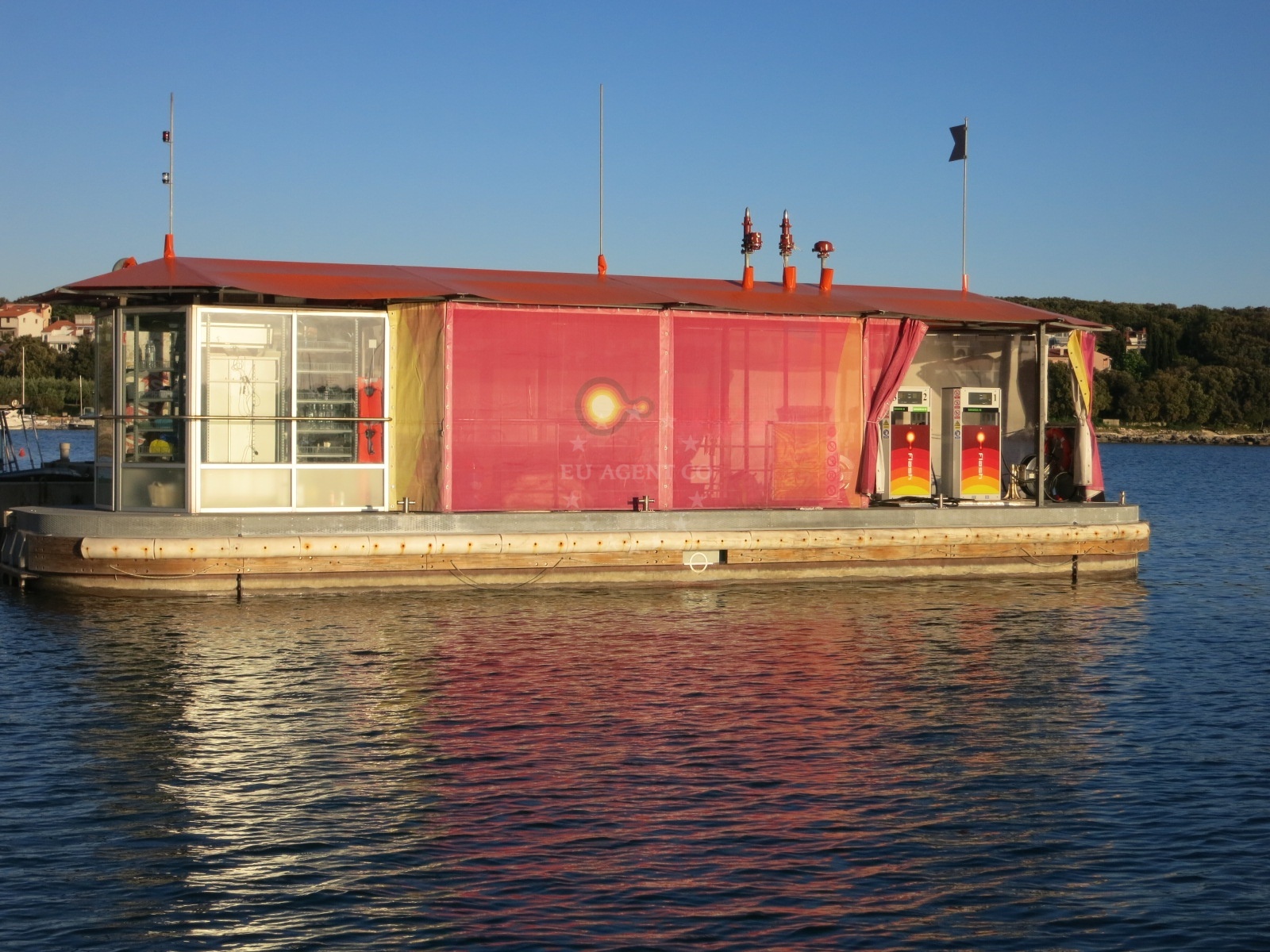 Floating fuel pontoon in Flash, Pula, Croatia