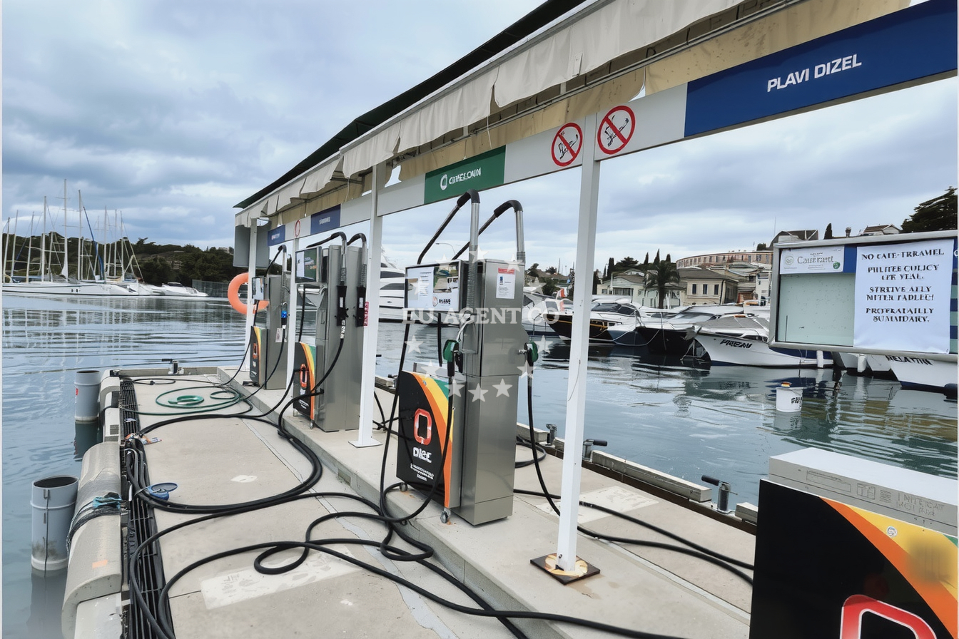 Entrance to Marina Vrsar, located 251 meters from Crodux Fuel Station
