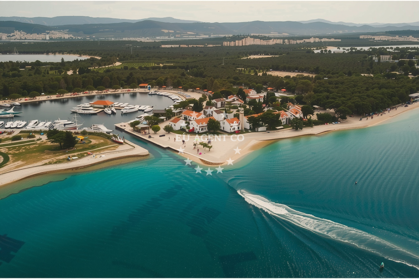 Approach and location view of Ina fuel station in Fuel station in Jezera on the island Murter, North Dalmatia, Croatia photo 3