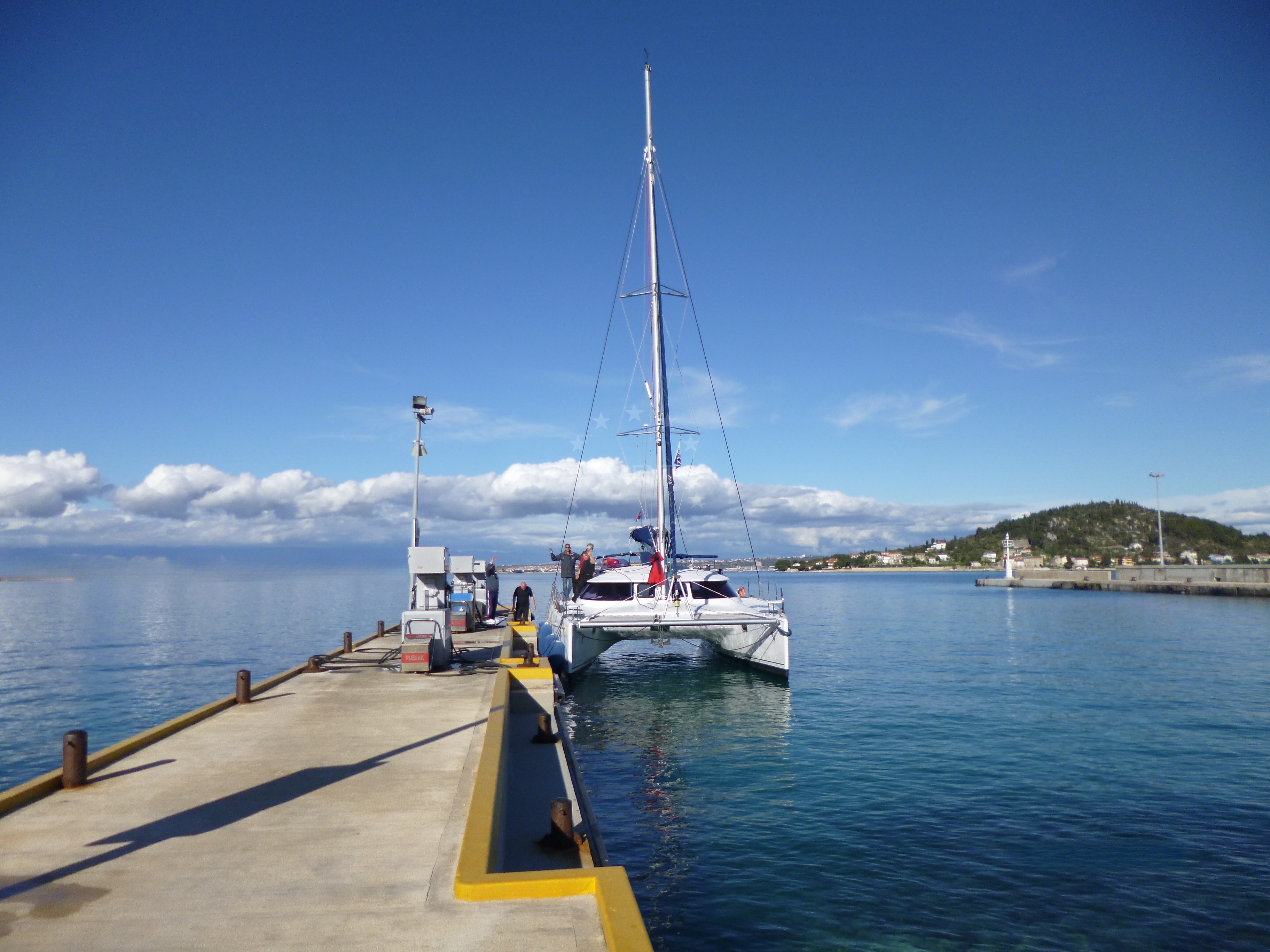 Ina Fuel Station in Preko, Ugljan, North Dalmatia, Croatia with Adriatic Sea view