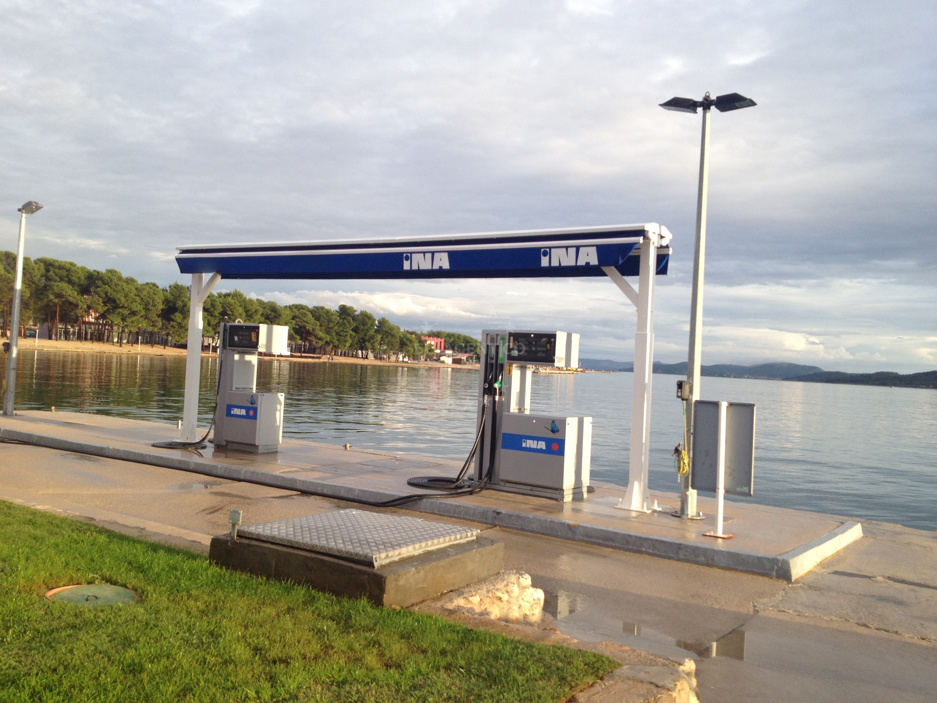 Ina Fuel Station in Vodice, North Dalmatia, Croatia
