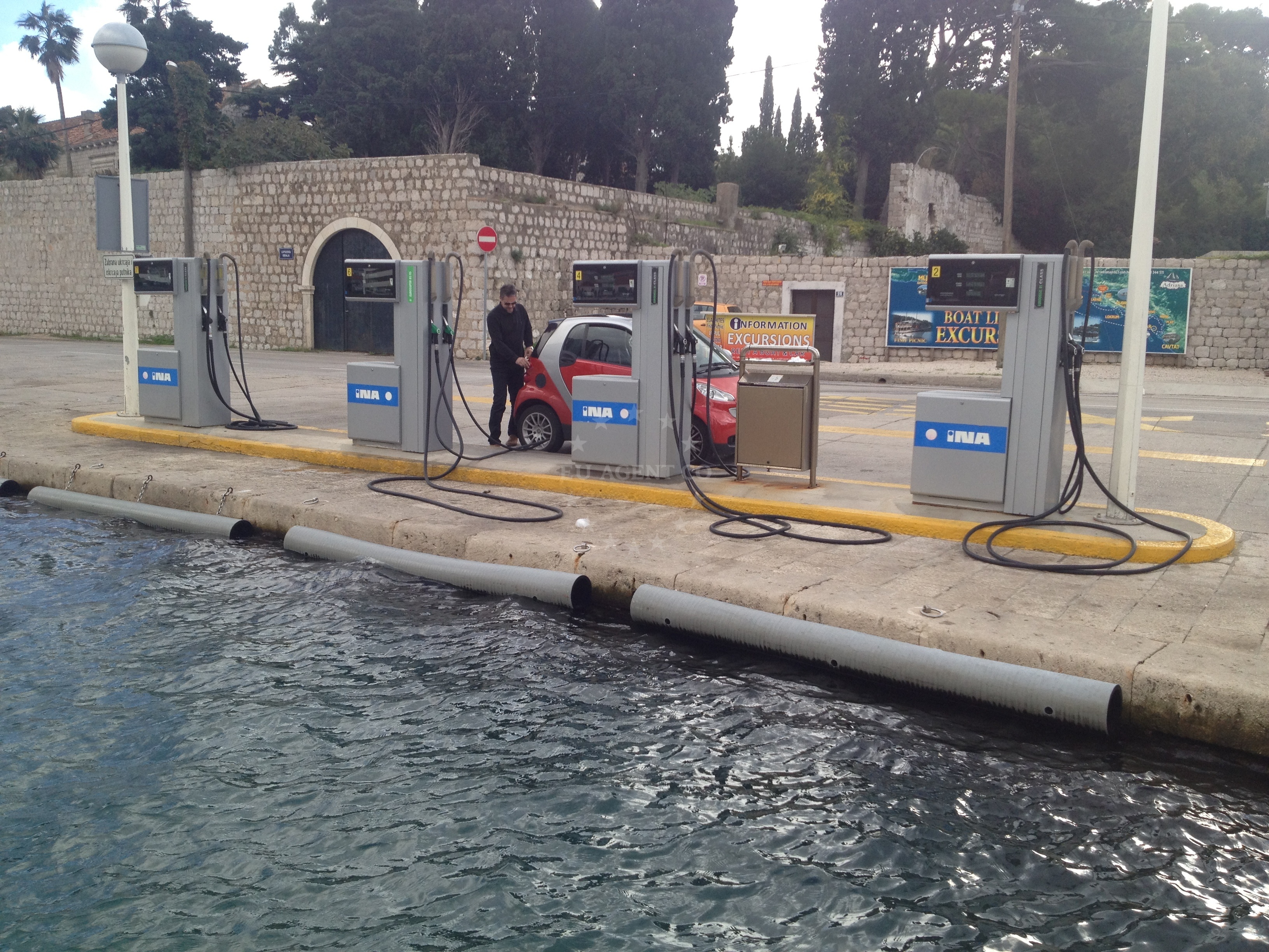 Fuel station located near Dubrovnik with views of the Adriatic Sea