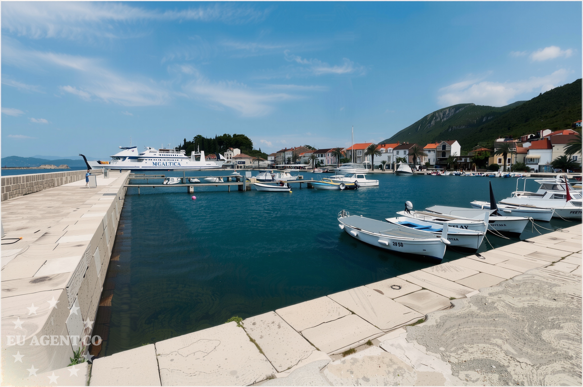 Ploče harbor in South Dalmatia, Croatia, with nearby fuel station