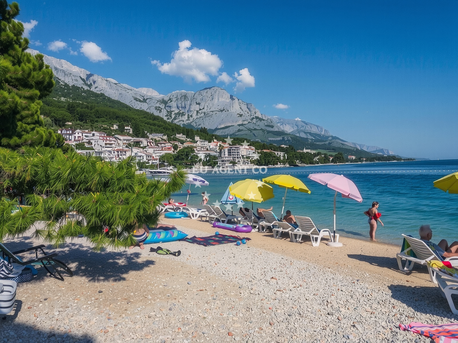 Approach and location view of Brela harbor in Harbour in Brela, Central Dalmatia, Croatia photo 3