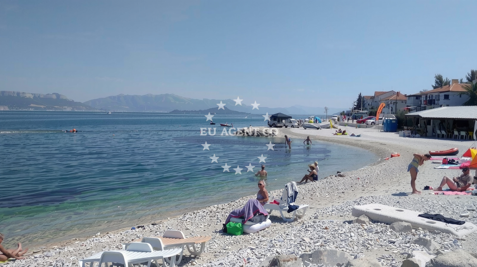 Overview of Arbanija harbor in Harbour in Okrug Gornji on the island Čiovo, Central Dalmatia, Croatia photo 1