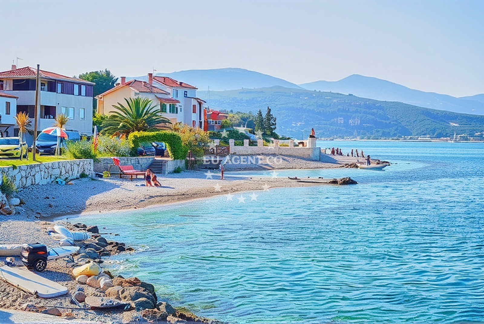 Approach and location view of Arbanija harbor in Harbour in Okrug Gornji on the island Čiovo, Central Dalmatia, Croatia photo 3