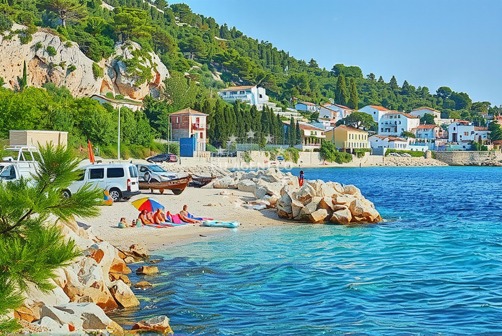 Approach and location view of Drašnice harbor in Harbour in Drašnice, Central Dalmatia, Croatia photo 3