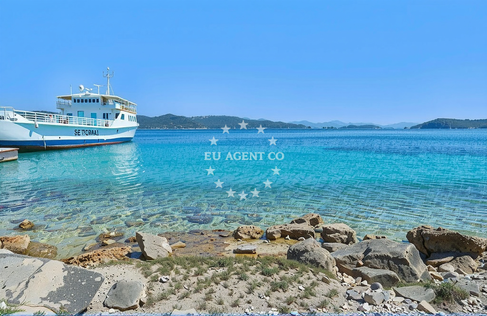 Approach and location view of Borak harbor in Harbour on the island Drvenik Mali, Central Dalmatia, Croatia photo 3