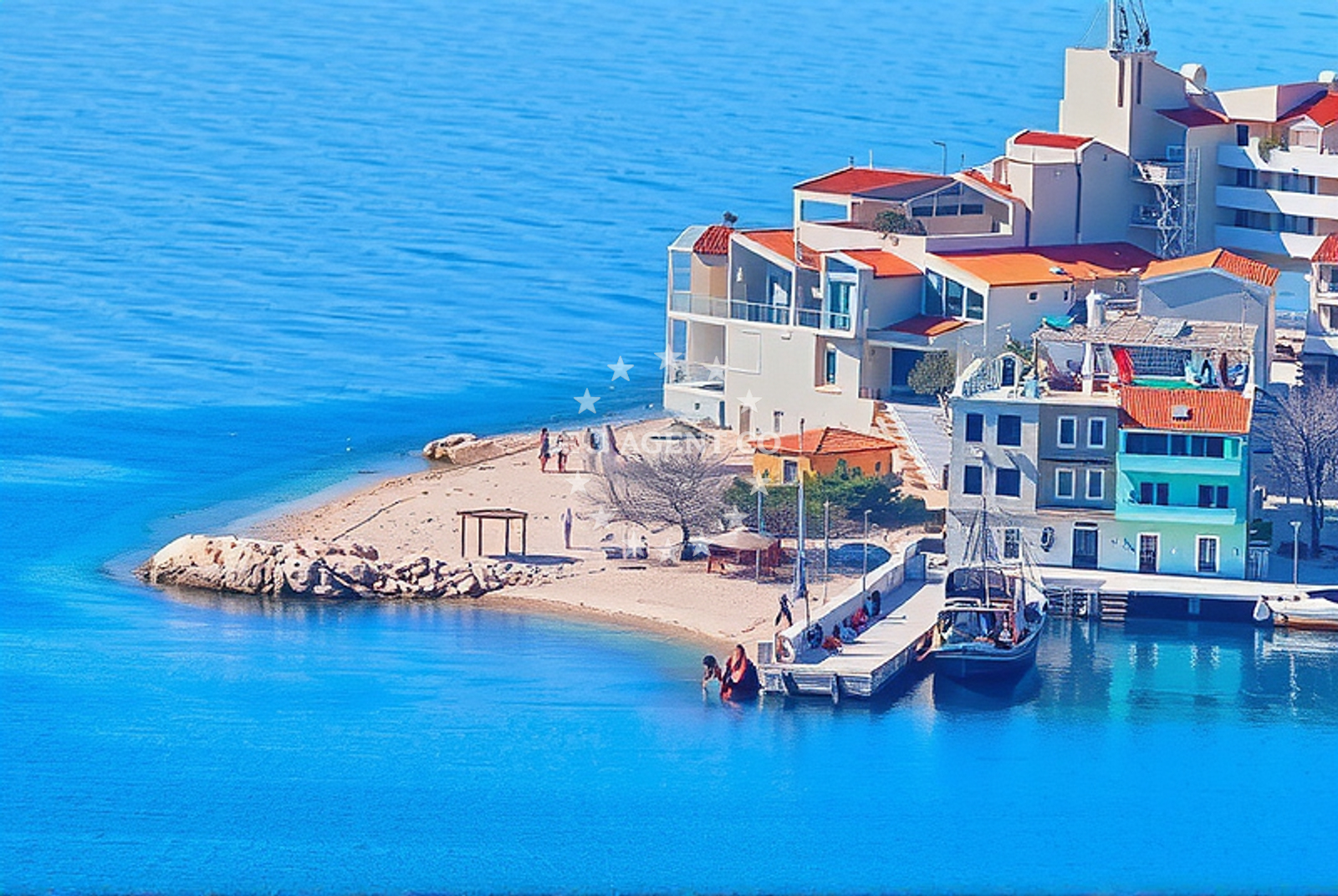Overview of Igrane harbor in Harbour in Igrane, Central Dalmatia, Croatia photo 1