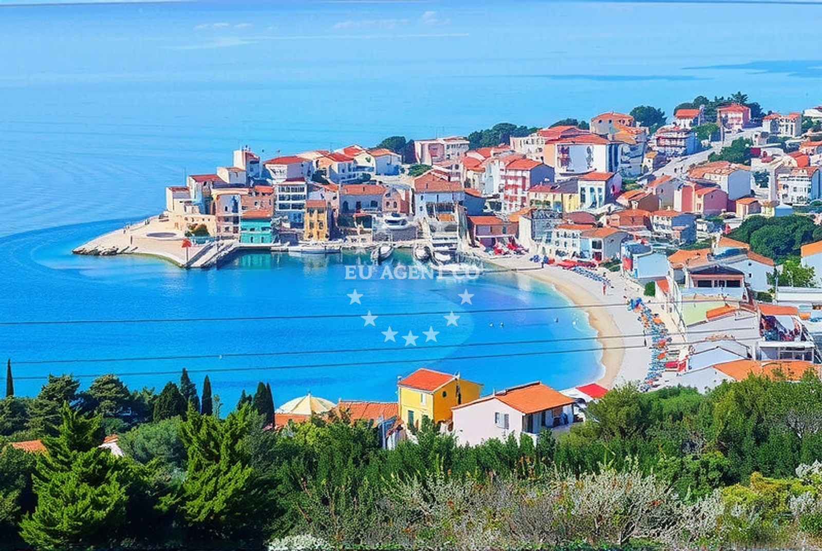 Approach and location view of Igrane harbor in Harbour in Igrane, Central Dalmatia, Croatia photo 3