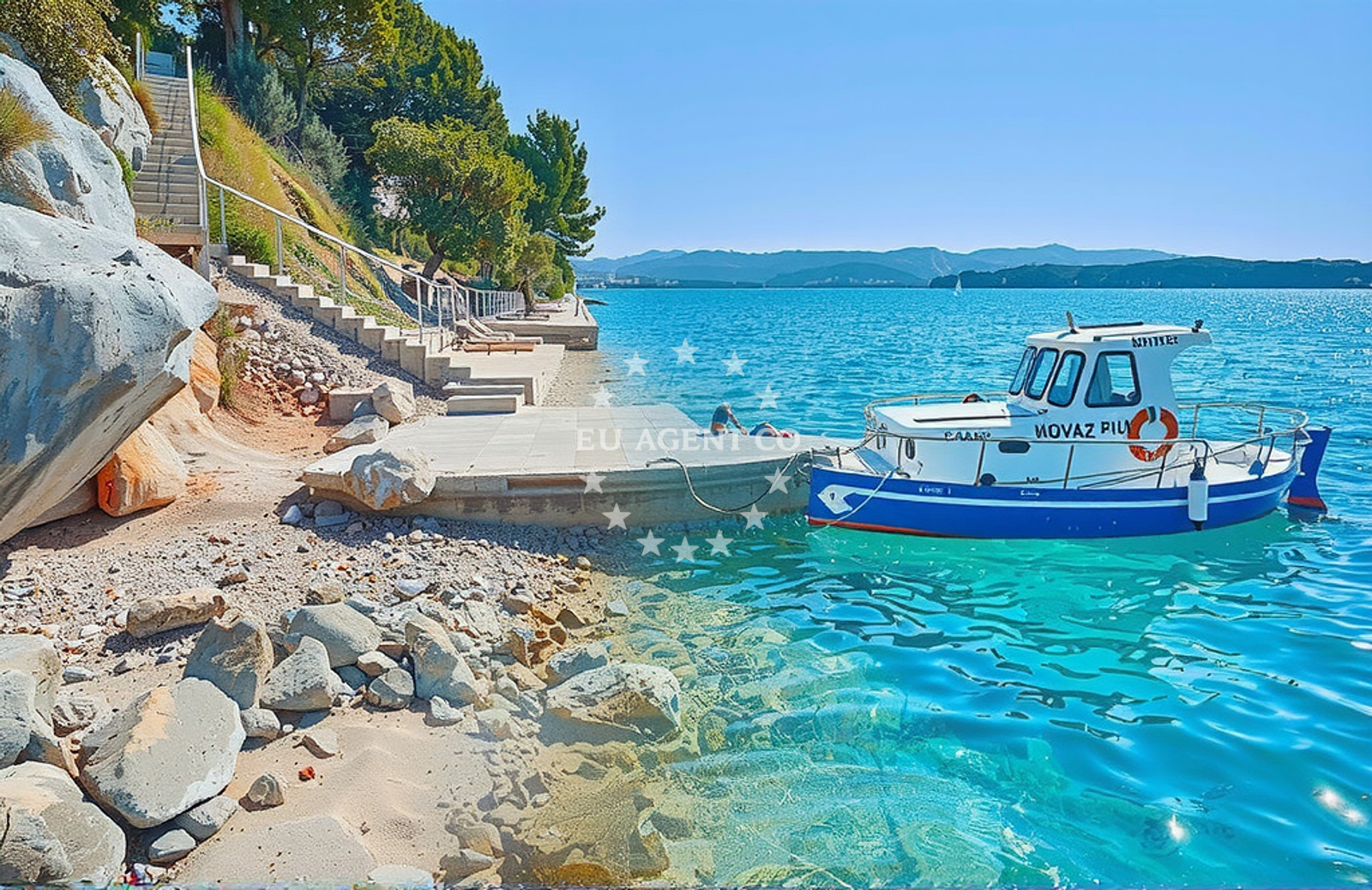 Additional view of Krapanj harbor in Harbour in Krapanj on the island Krapanj, Central Dalmatia, Croatia photo 7