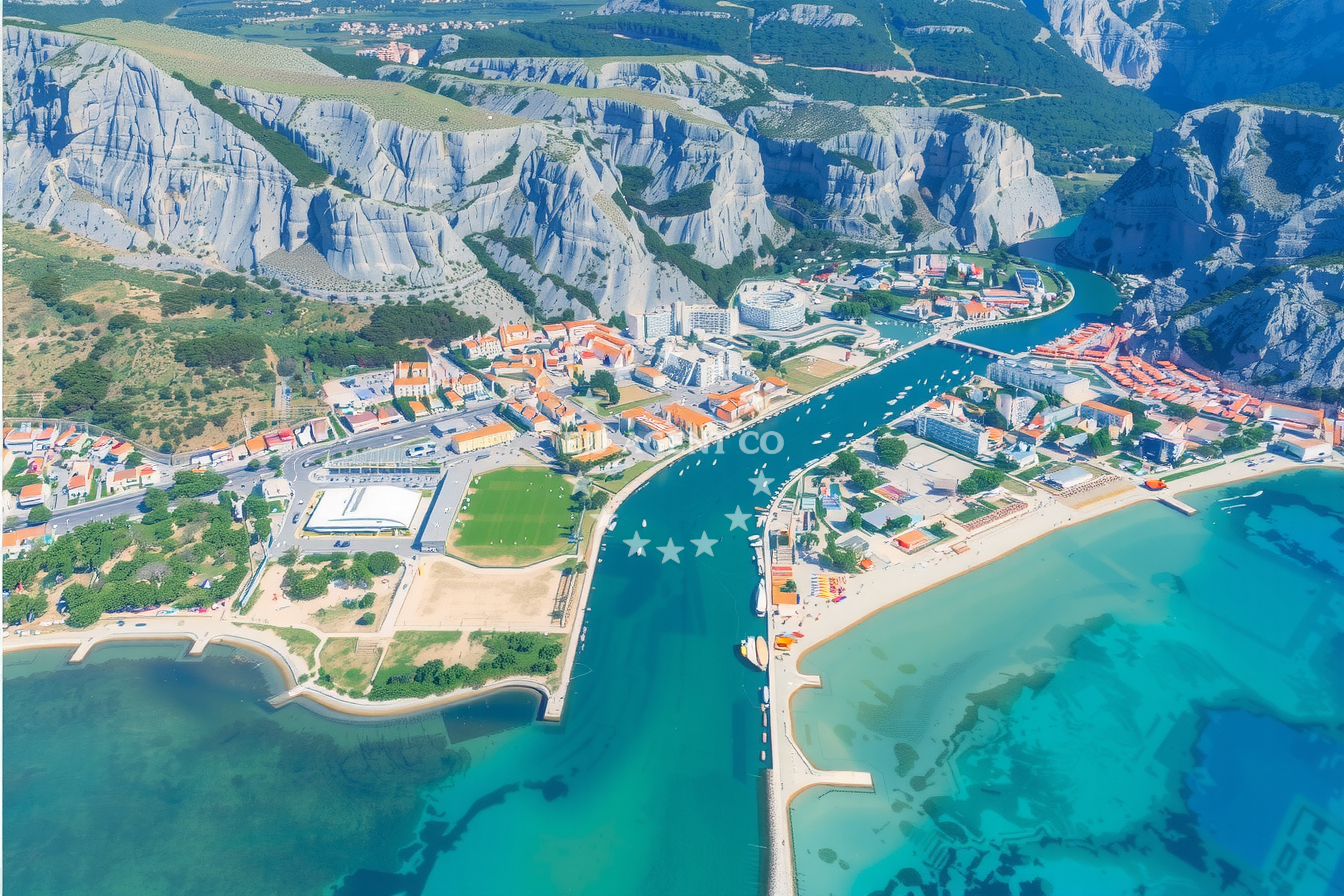 Additional view of Omiš harbor in Harbour in Omiš, Central Dalmatia, Croatia photo 14