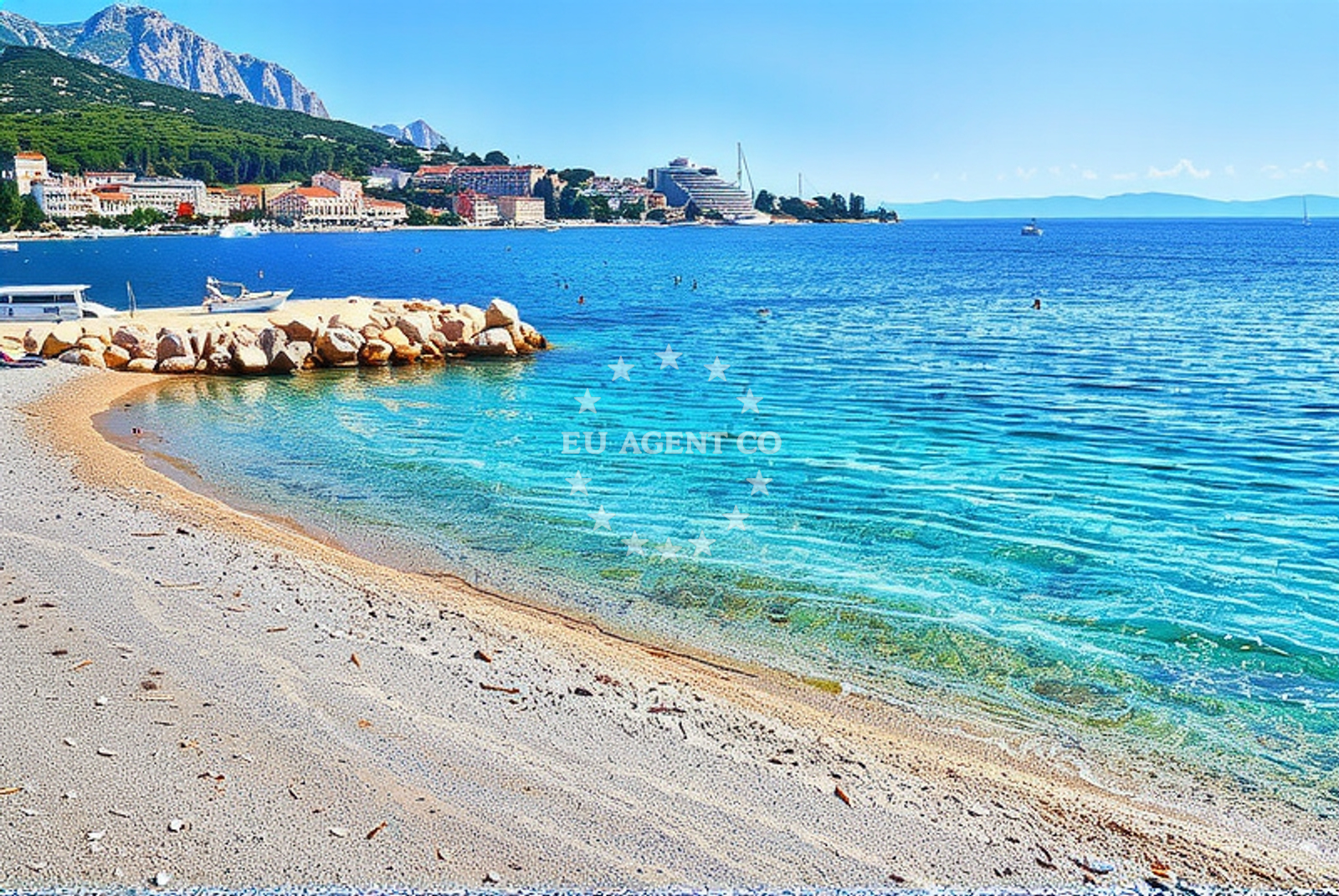 Approach and location view of Podgora harbor in Harbour in Podgora, Central Dalmatia, Croatia photo 3