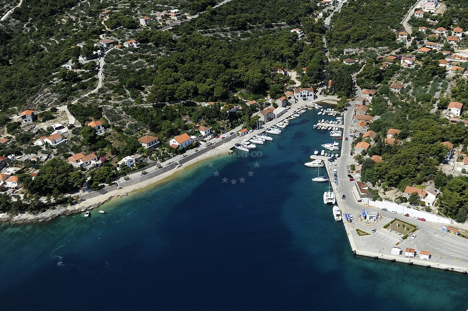 Rogac Harbour, Solta Island, Croatia - modern port with ferry terminal