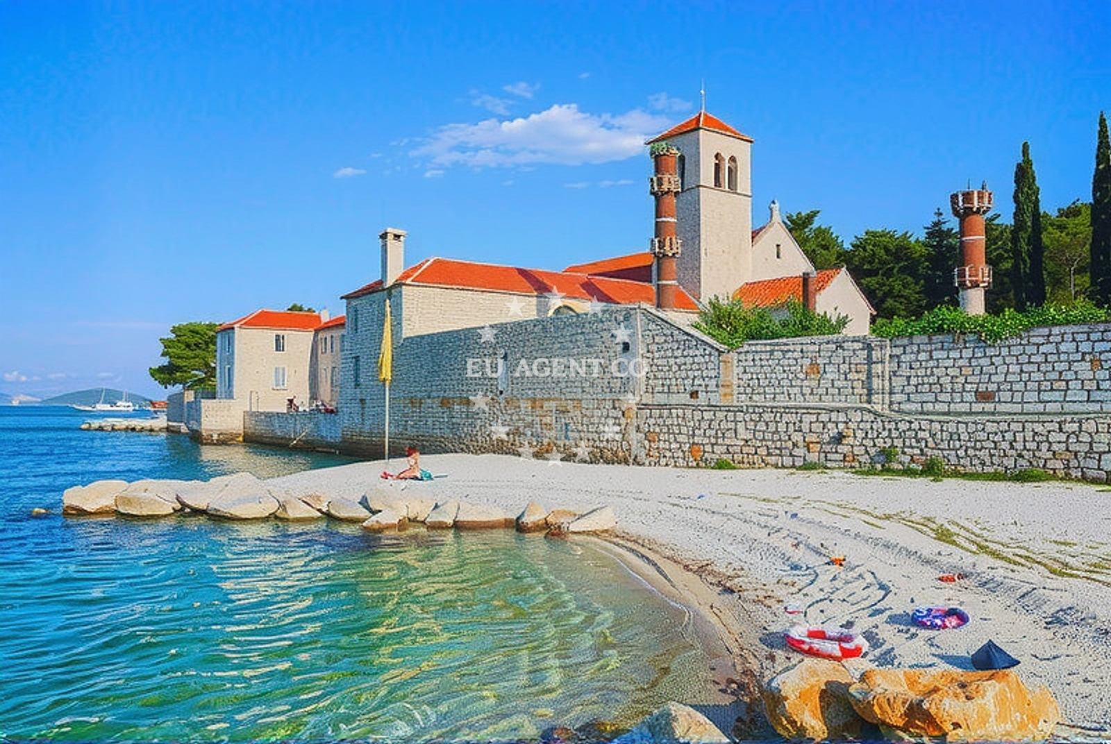 Approach and location view of Divulje harbor in Harbour in Trogir, Central Dalmatia, Croatia photo 3