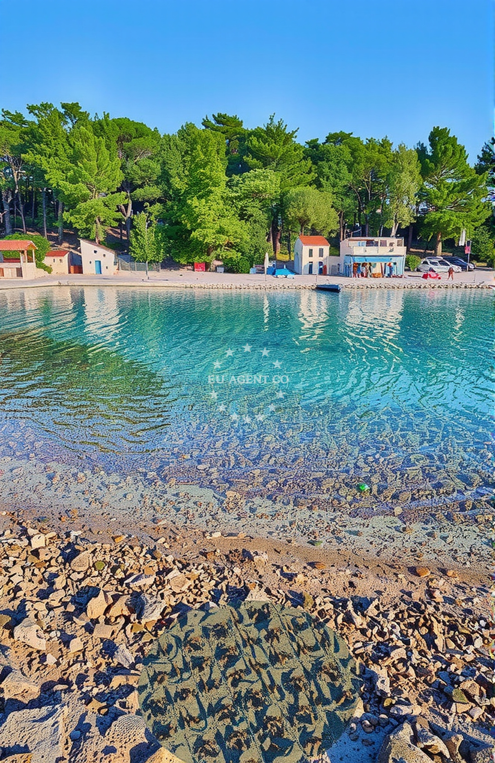 Lit beacon marking Matešić shallows near Ul Harbour