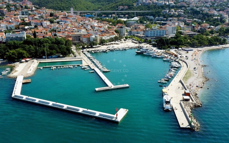 Crikvenica Harbour with modern breakwater and berths, Croatia