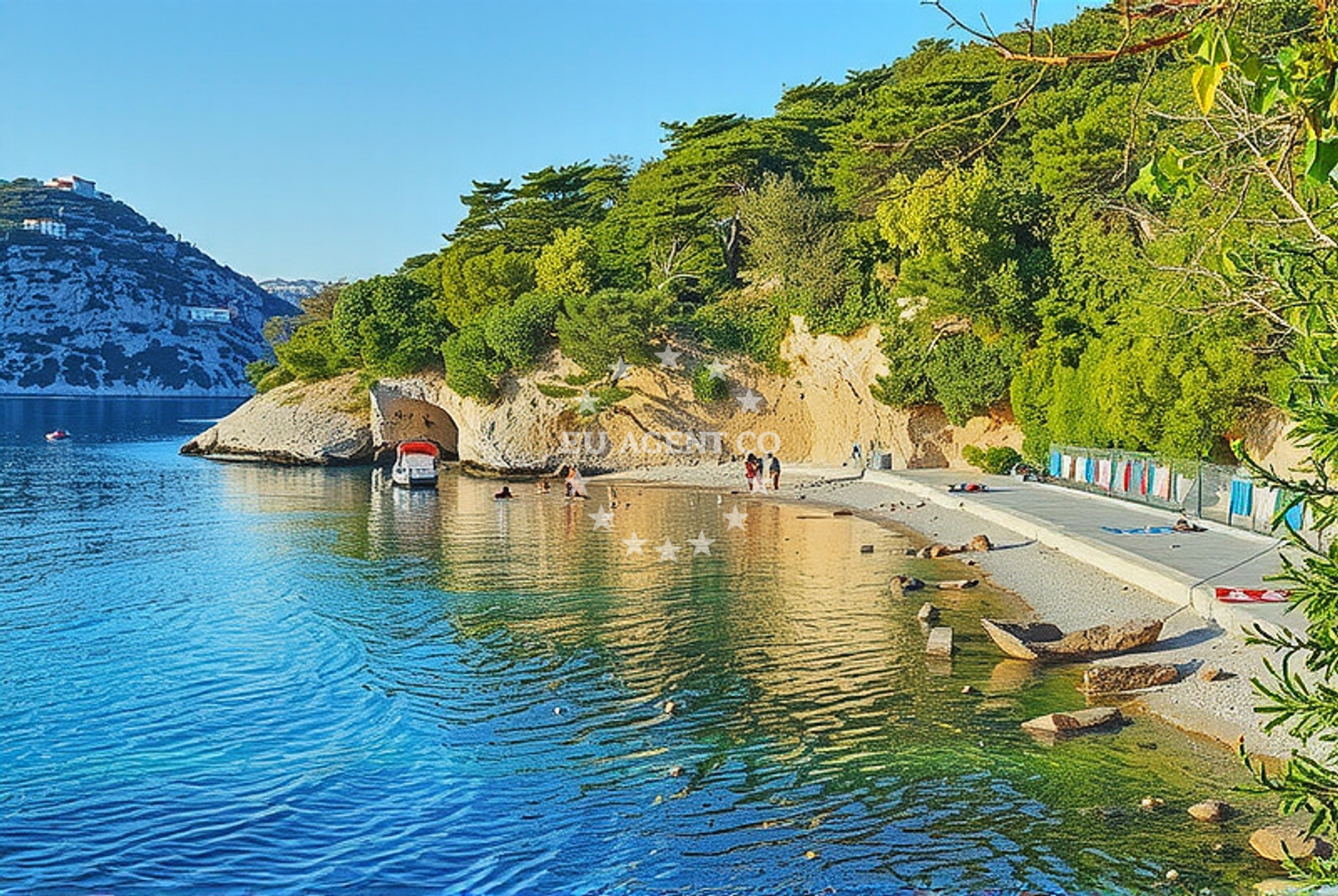 Scenic view of Carevo Beach near Kraljevica Harbour