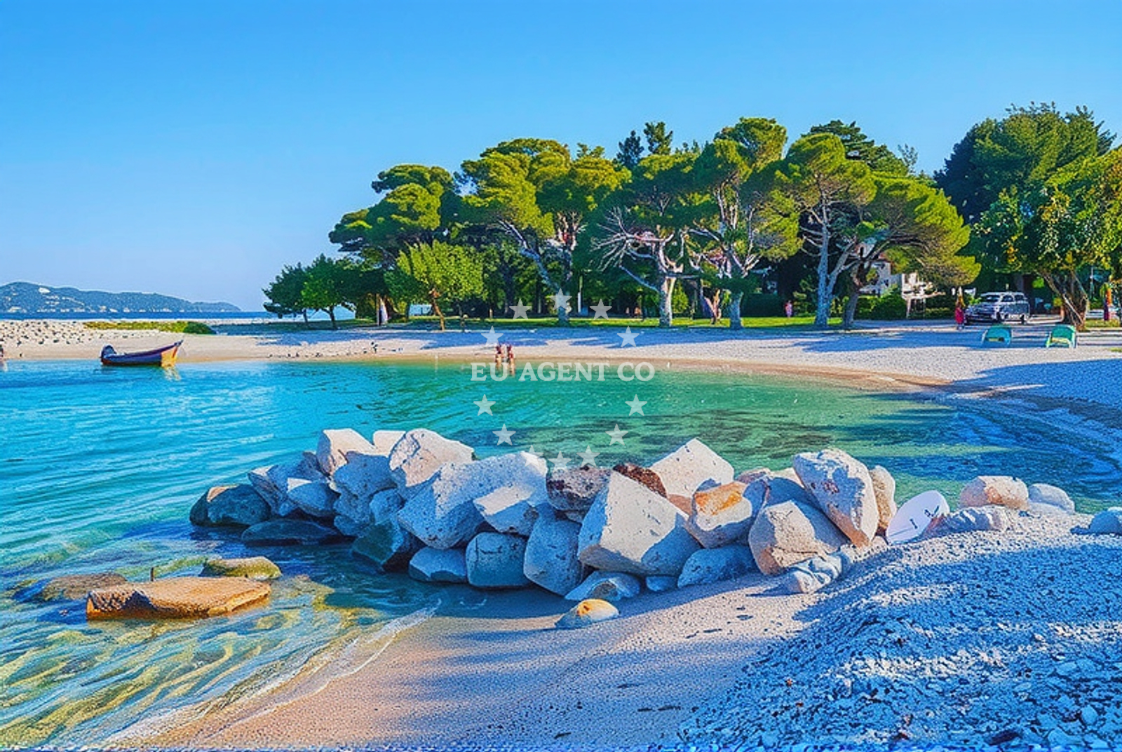 Approach and location view of Krk harbor in Harbour in Krk on the island Krk, Istria and Kvarner, Croatia photo 3