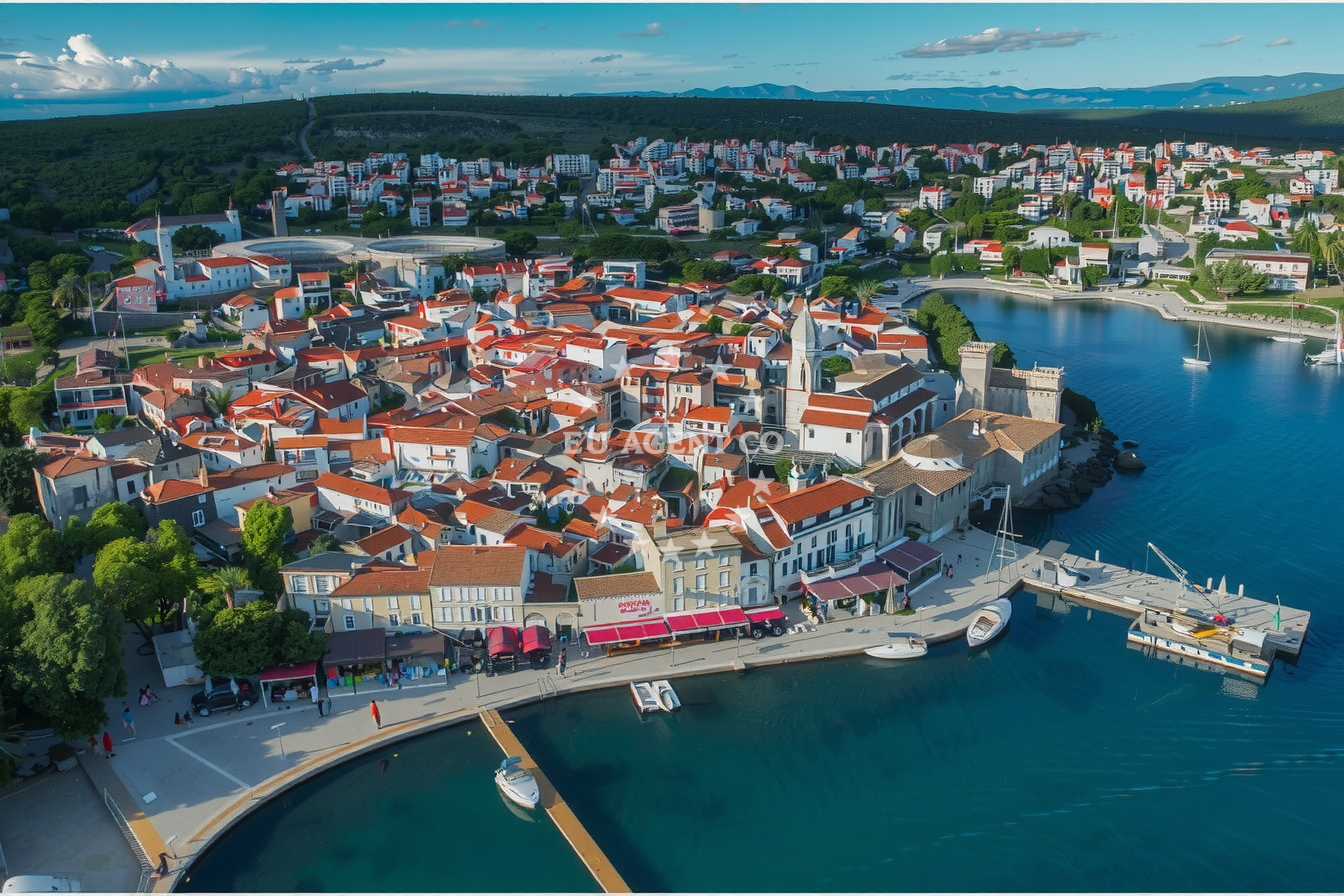 Additional view of Krk harbor in Harbour in Krk on the island Krk, Istria and Kvarner, Croatia photo 13