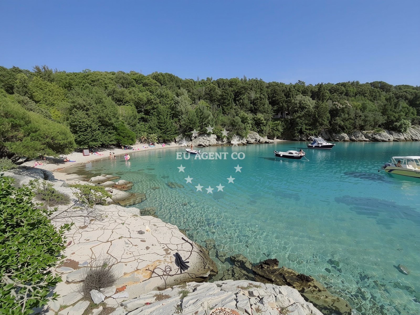 Overview of Valbiska harbor in Harbour on the island Krk, Istria and Kvarner, Croatia photo 1